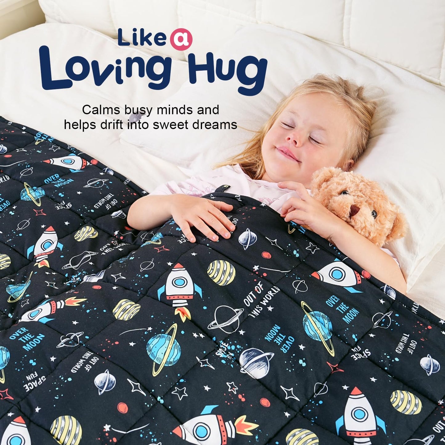 Kivik Weighted Blanket 3lbs, Blue Dinosaur Weighted Blankets, Cute Small Weighted Blankets 3 Pounds, Washable Soft Heavy Blanket Throw for All-Season, 36x48 Inches Blue