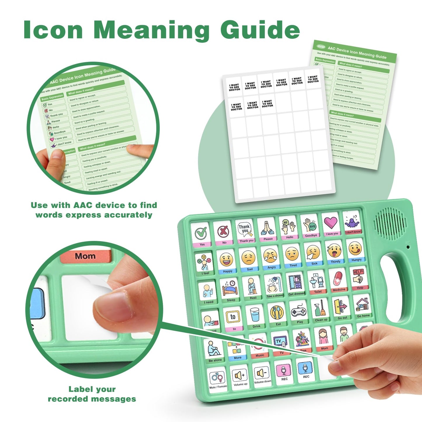 Joyreal AAC Device for Autism, Non Verbal Communication Tools for Speech Therapy & Stroke Rehab. Communication Tablet, Autism Talking Aids with 8 Programmable Buttons & Adjustable Volume