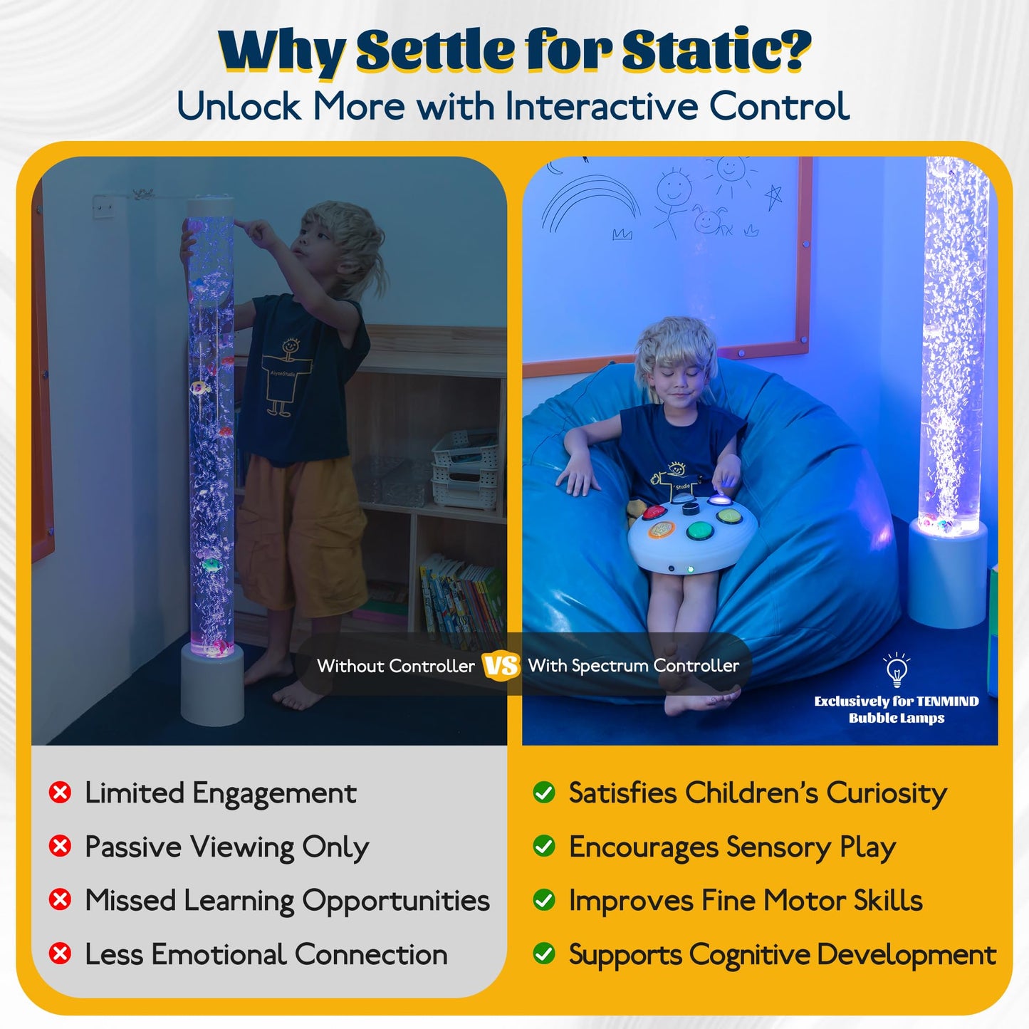 Sensory Bubble Tube Lamp for Autism & Calming Focus