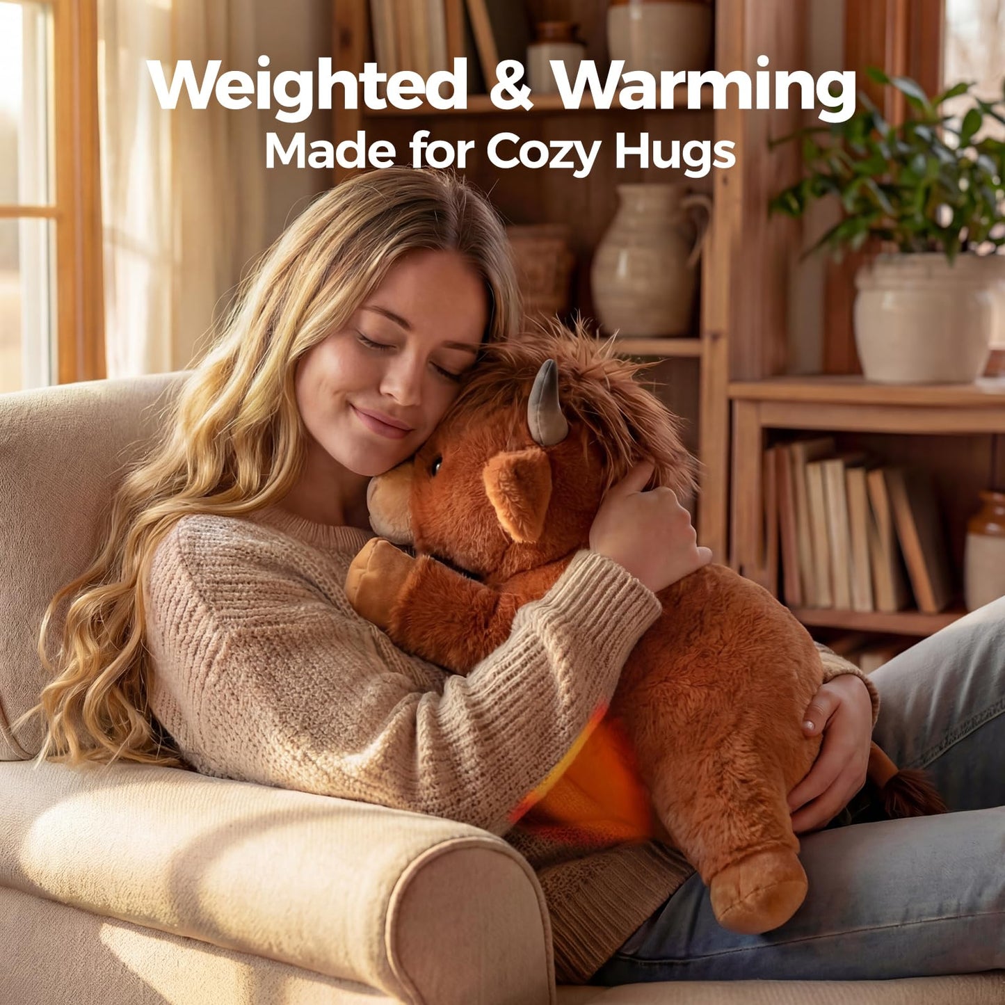 Mewaii Weighted Stuffed Animals 5 lbs Adjustable, Heated & Coolable 23 Inch Plush for Realistic Hug, Microwavable Removable Inner Pad, Cat Gifts for Adults & Kids (Black)