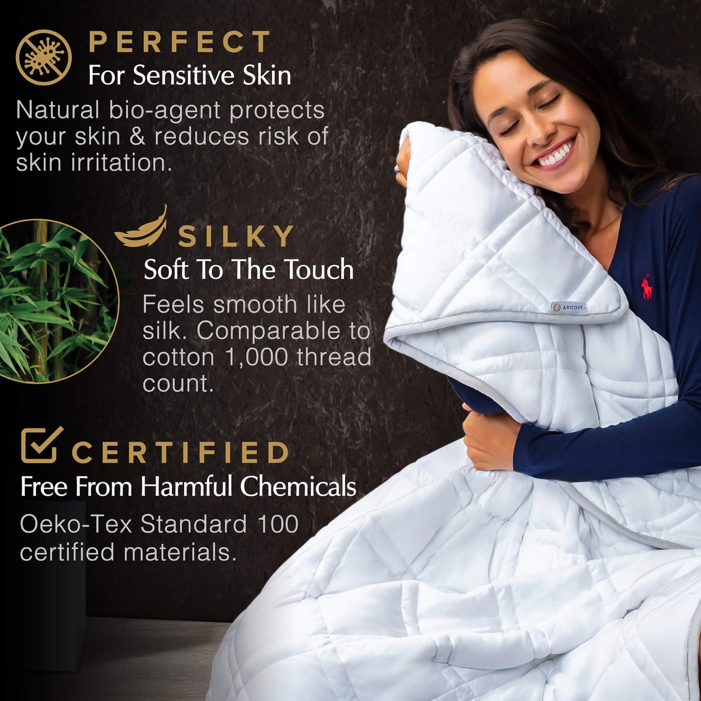 Weighted Blanket for Sensory Calm & Deep Sleep (Cooling Bamboo)