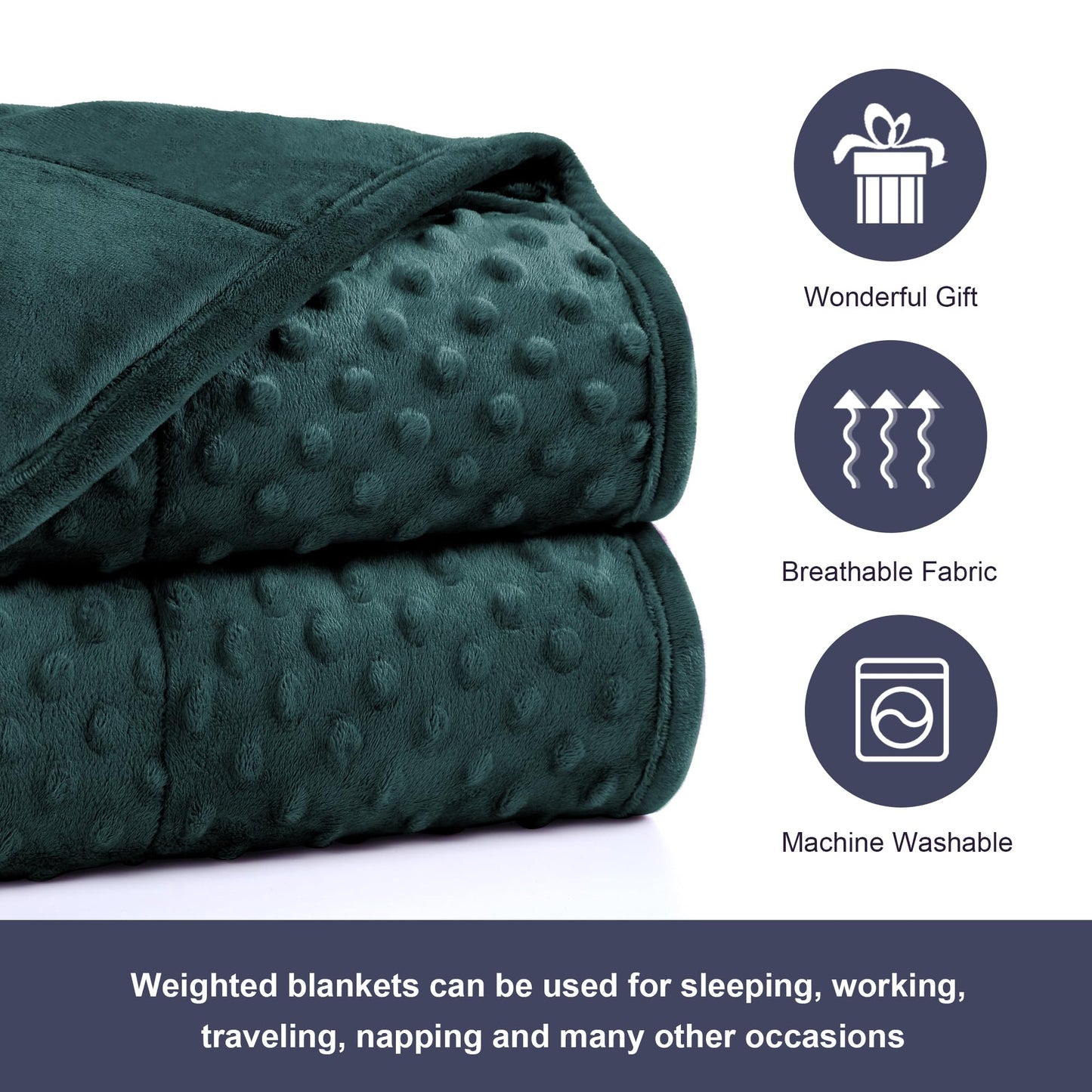 Alomidds Weighted Blanket, Luxury Velvet Weighted Blankets for Kids,Warm and Breathable Soft and Comfort Minky, Cute Heavy Blanket with Premium Glass Beads (41"x60" 7LBS, Purple)
