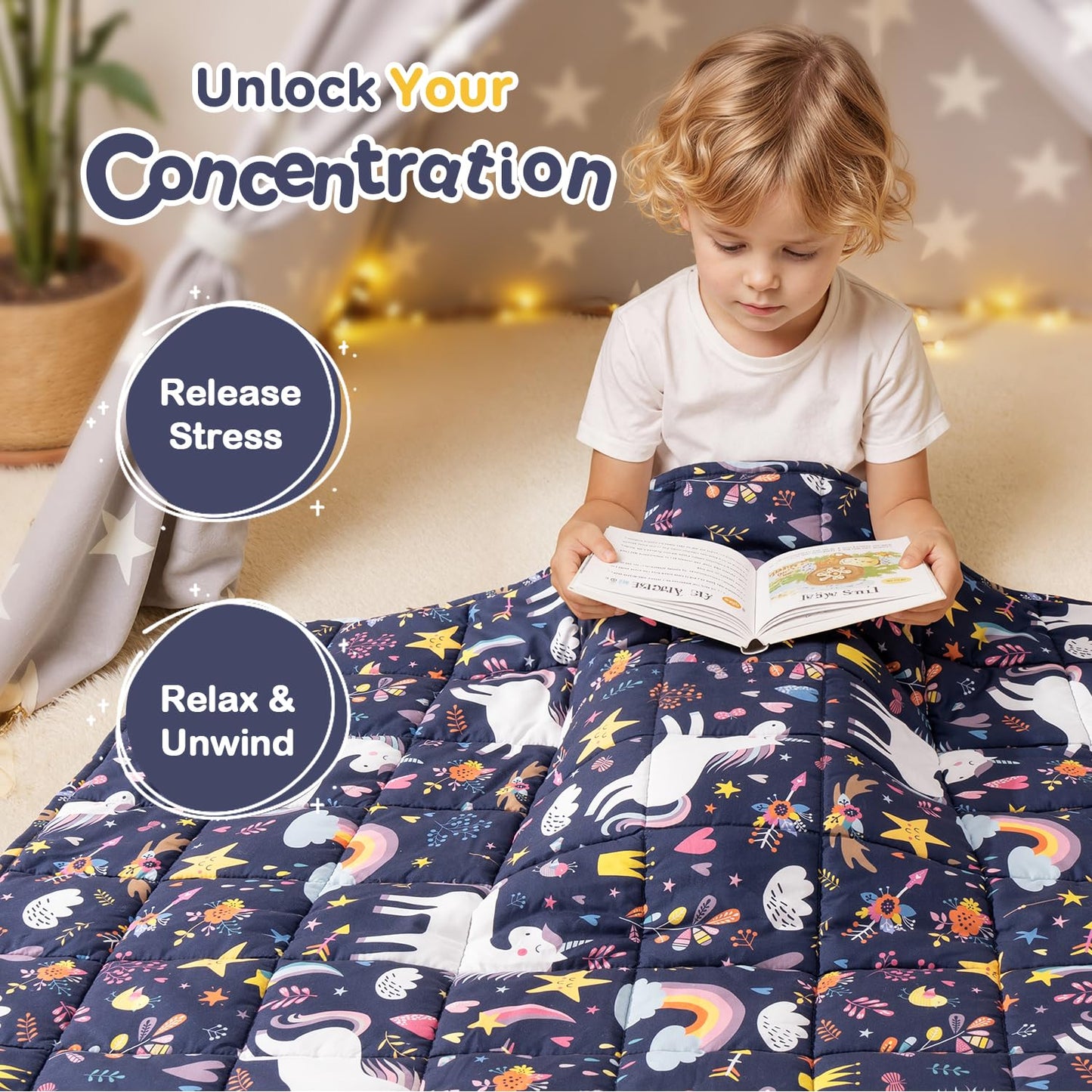 Kivik Weighted Blanket 3lbs, Blue Dinosaur Weighted Blankets, Cute Small Weighted Blankets 3 Pounds, Washable Soft Heavy Blanket Throw for All-Season, 36x48 Inches Blue