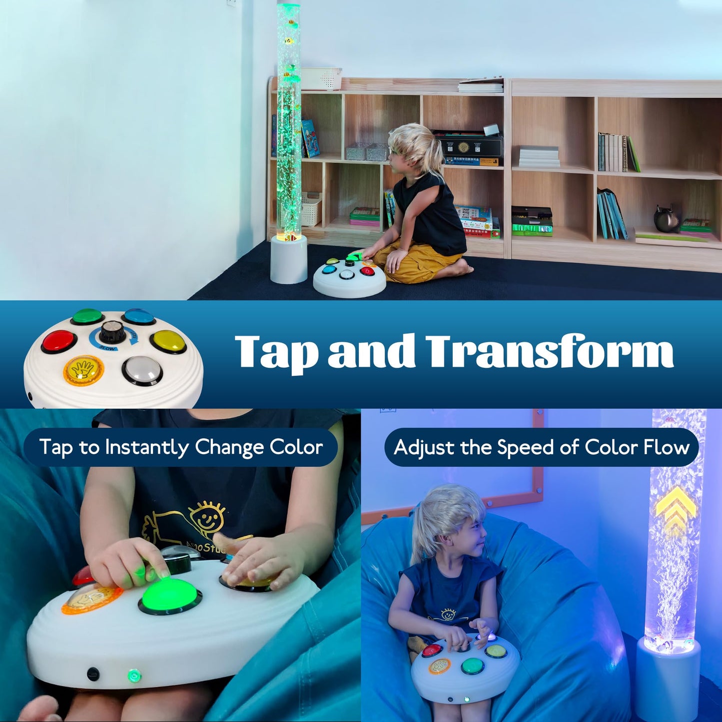 Sensory Bubble Tube Lamp for Autism & Calming Focus