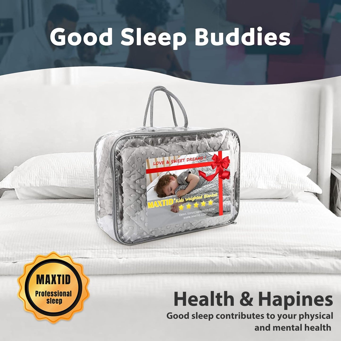 MAXTID Weighted Blanket for Kids 5lbs 36"x48" Cotton Blanket for Boys & Girls Weighted Throw Blanket Children Bedding Gifts for 3 4 5 6 7 8+ Year Old Kids Small Weighted Comfort Blanket