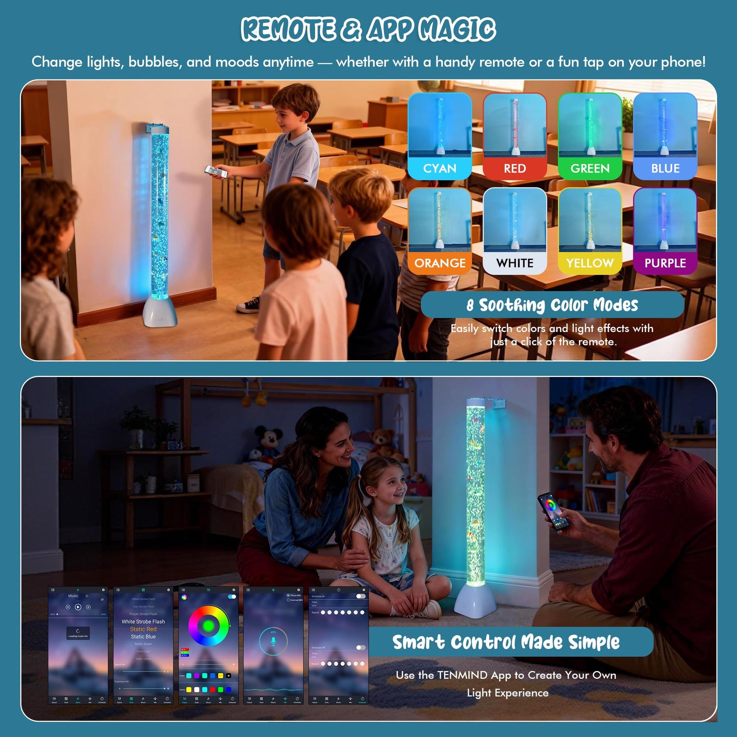 Sensory Bubble Tube Lamp for Autism & Calming Focus