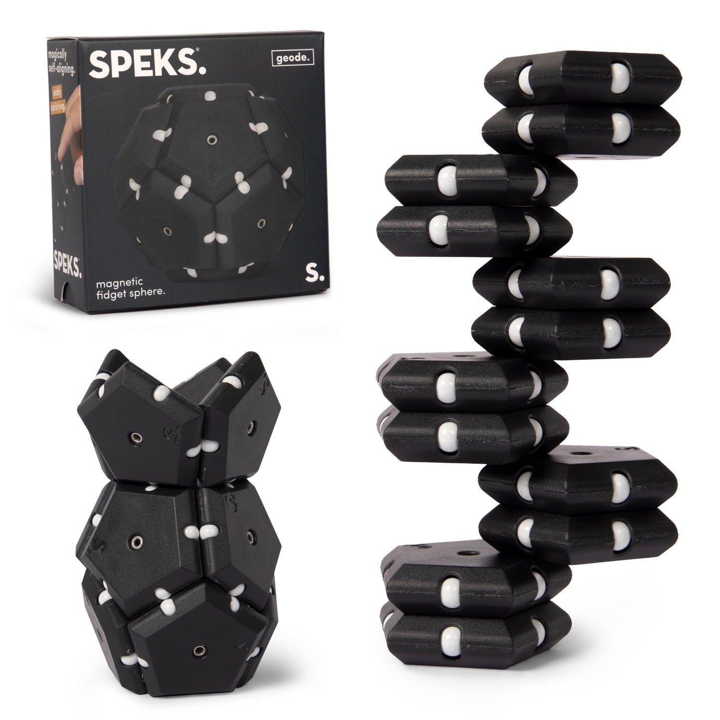 Speks Geode Magnetic Fidget Toy | Sensory Desk Toy for Adults & Teens 14+ | Stress Relief Gift | Sphere, Cool