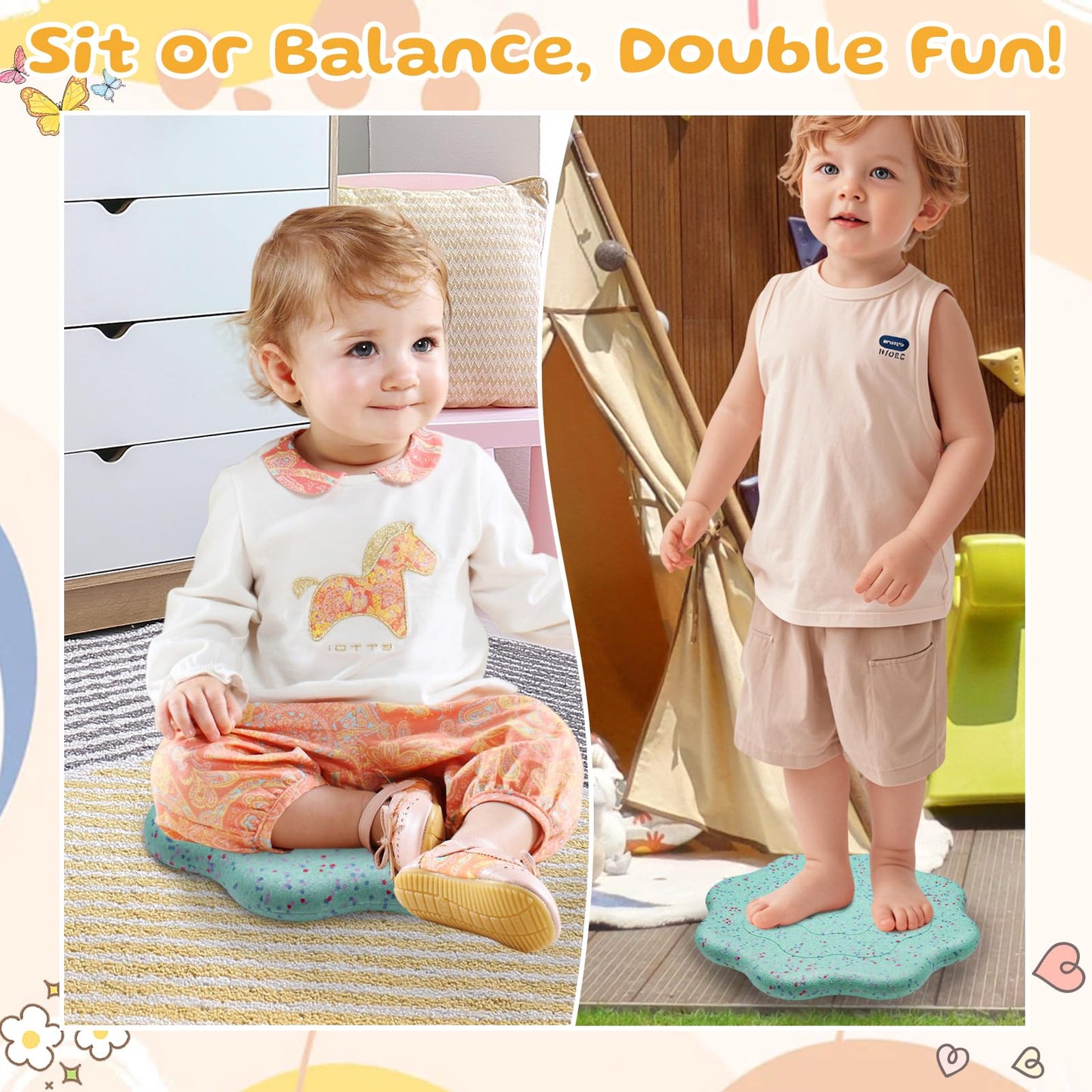 EPP Balance Board Kids for Stepping Stones for Kids - Foam Toddler Balance Board for Sensory Training Indoor Outdoor for Boys Girls