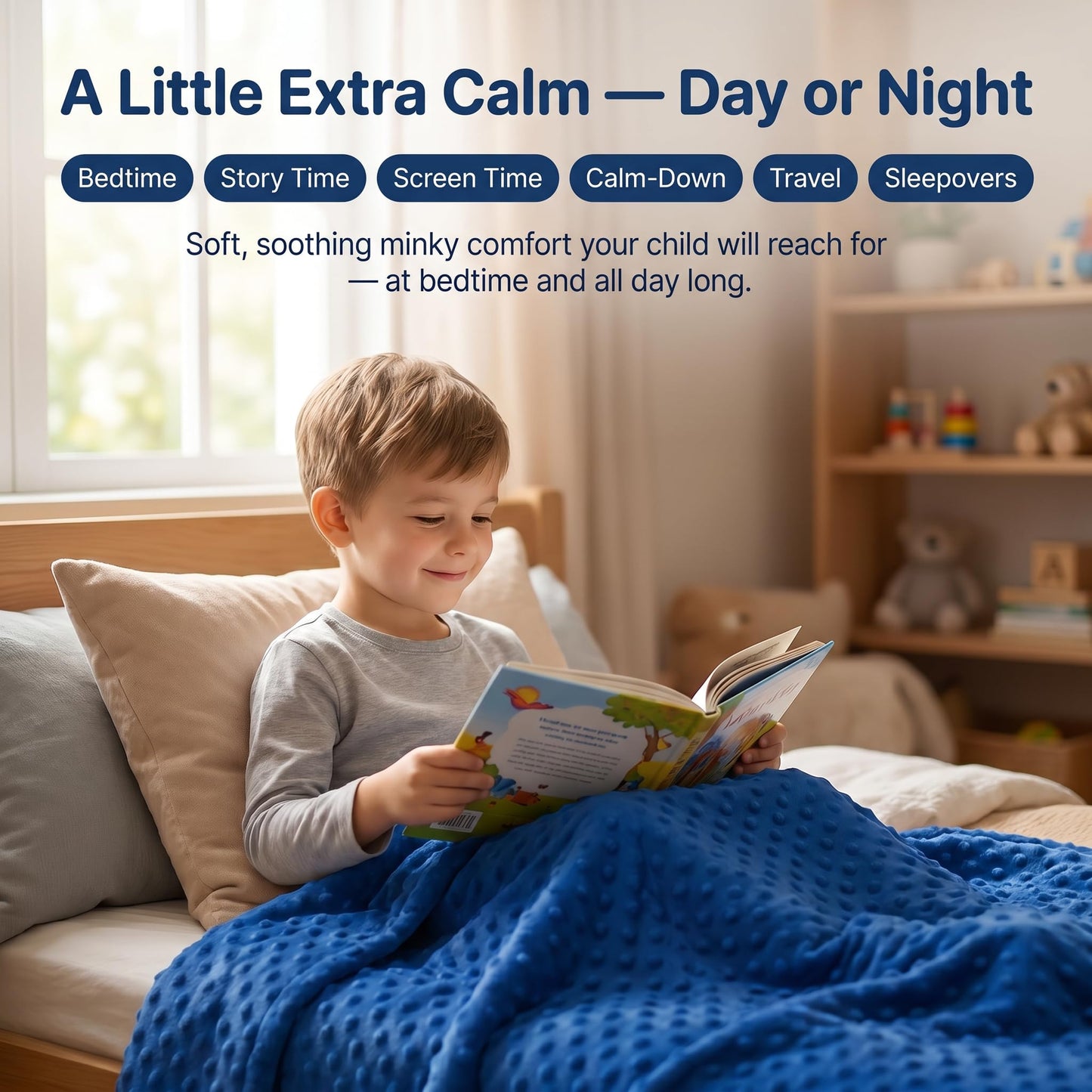 hazli Super-Soft Kids Weighted Blanket 5 Pounds - Weighted Blanket for Kids - Easy to Clean, Washable Minky Cover - 36x48 Inches 5lbs Child - Small Heavy Blanket for Girls and Boys