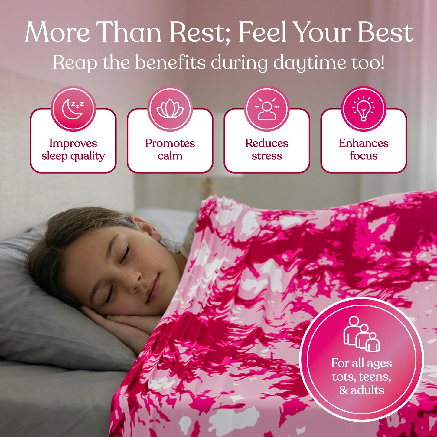 Deep Pressure Sensory Bed Sheet – Twin Sensory Compression Sheet Breathable Sleep Pod Blanket for Better Sleep Support – Calming Compression Blankets for Kids and Adults Blue Petal