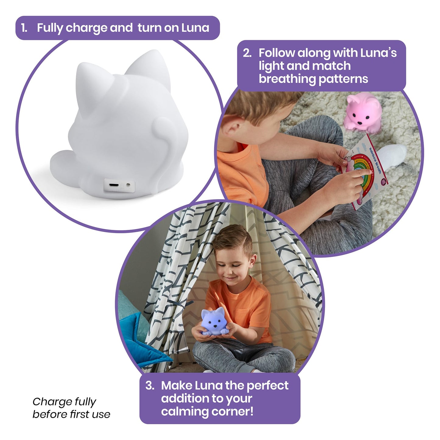 hand2mind PAWZ The Calming Pup, Learn Deep Breathing, Rechargeable Animal Night Light, Kids Anxiety Relief, Mindfulness for Kids, Calm Down Corner Supplies, Social Emotional Learning Activities