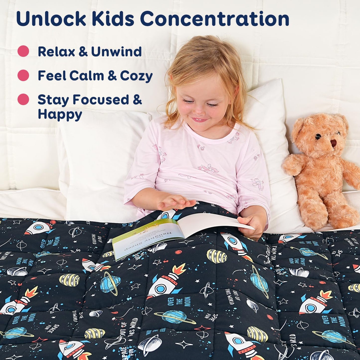 Kivik Weighted Blanket 3lbs, Blue Dinosaur Weighted Blankets, Cute Small Weighted Blankets 3 Pounds, Washable Soft Heavy Blanket Throw for All-Season, 36x48 Inches Blue