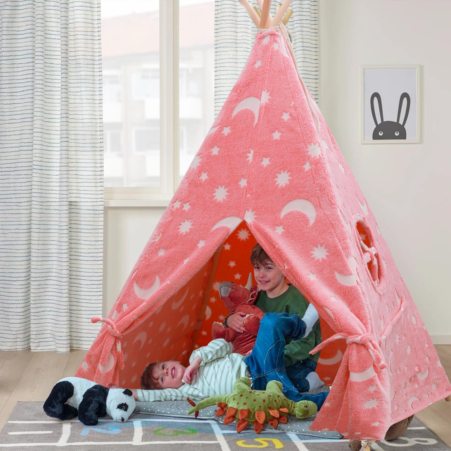 Teepee Tent for Kids,Portable Kids Play Tents,Indoor Glow Play Tent