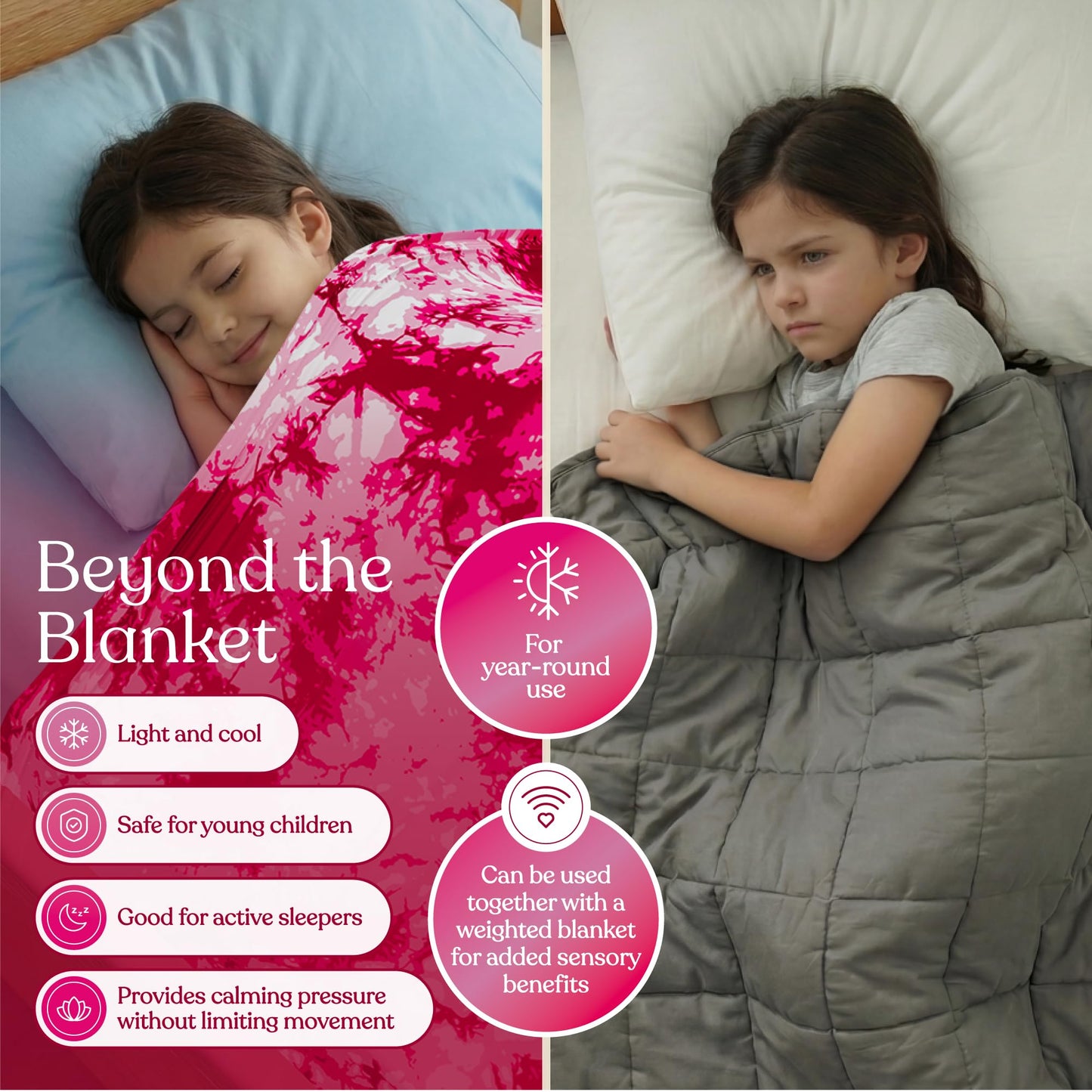 Deep Pressure Sensory Bed Sheet – Twin Sensory Compression Sheet Breathable Sleep Pod Blanket for Better Sleep Support – Calming Compression Blankets for Kids and Adults Blue Petal