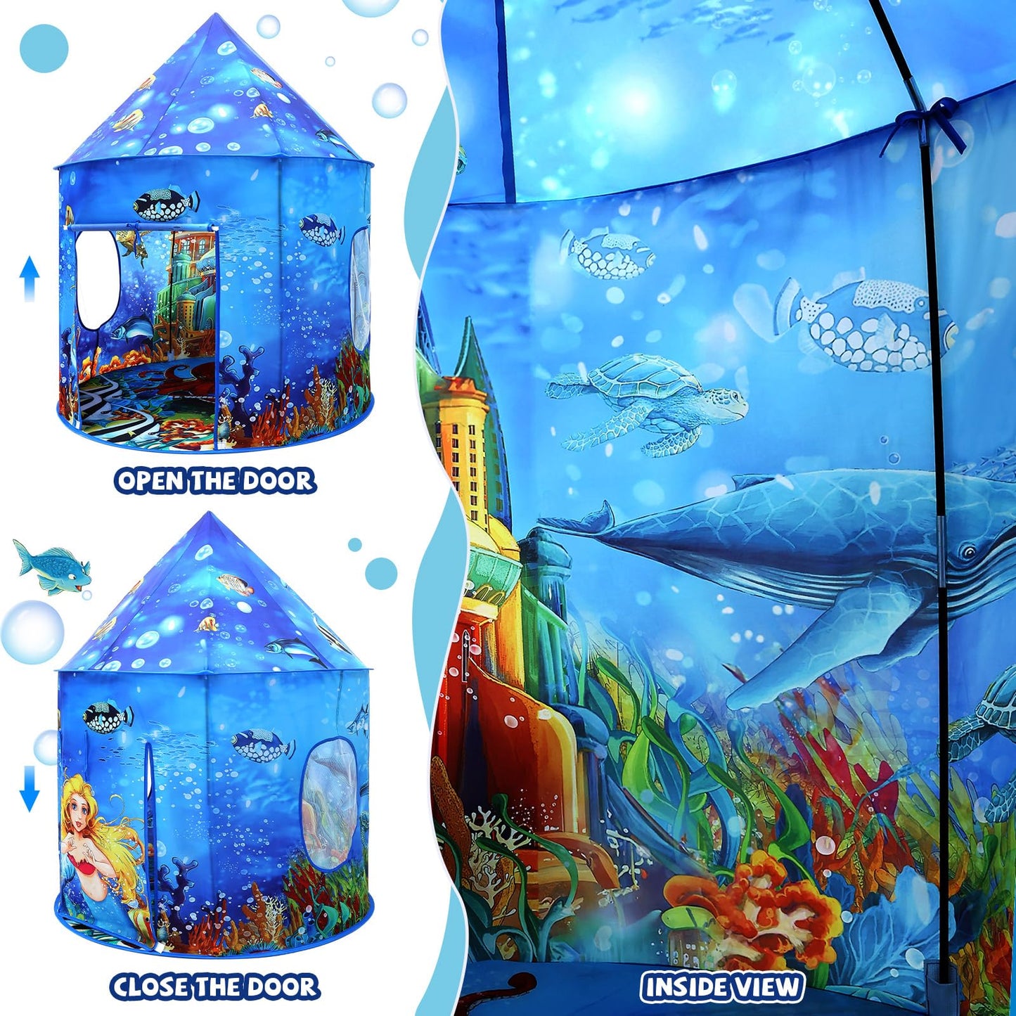 Kaivee Space World Play Tent Pop Up Kids Indoor Sensory Playhouse Children Foldable Kids Tent for Boys Girls Toddler as 3 4 5 6 7 Years Gift as Birthday Christmas Toys