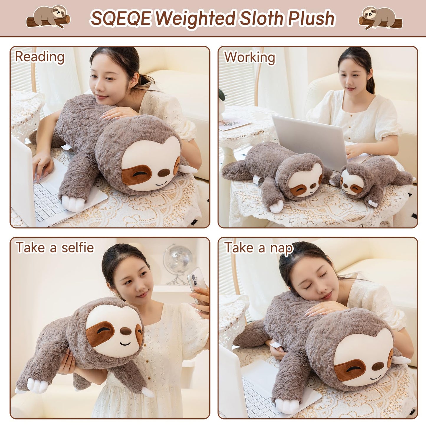 SQEQE Weighted Stuffed Animals Capybara Plush, Weighted Capybara Stuffed Animals with Turtle Backpack, Soft Pillow Toy for Kids Adults, Birthday Present & Valentines Gifts 9.8 Inch, 0.8 Lb