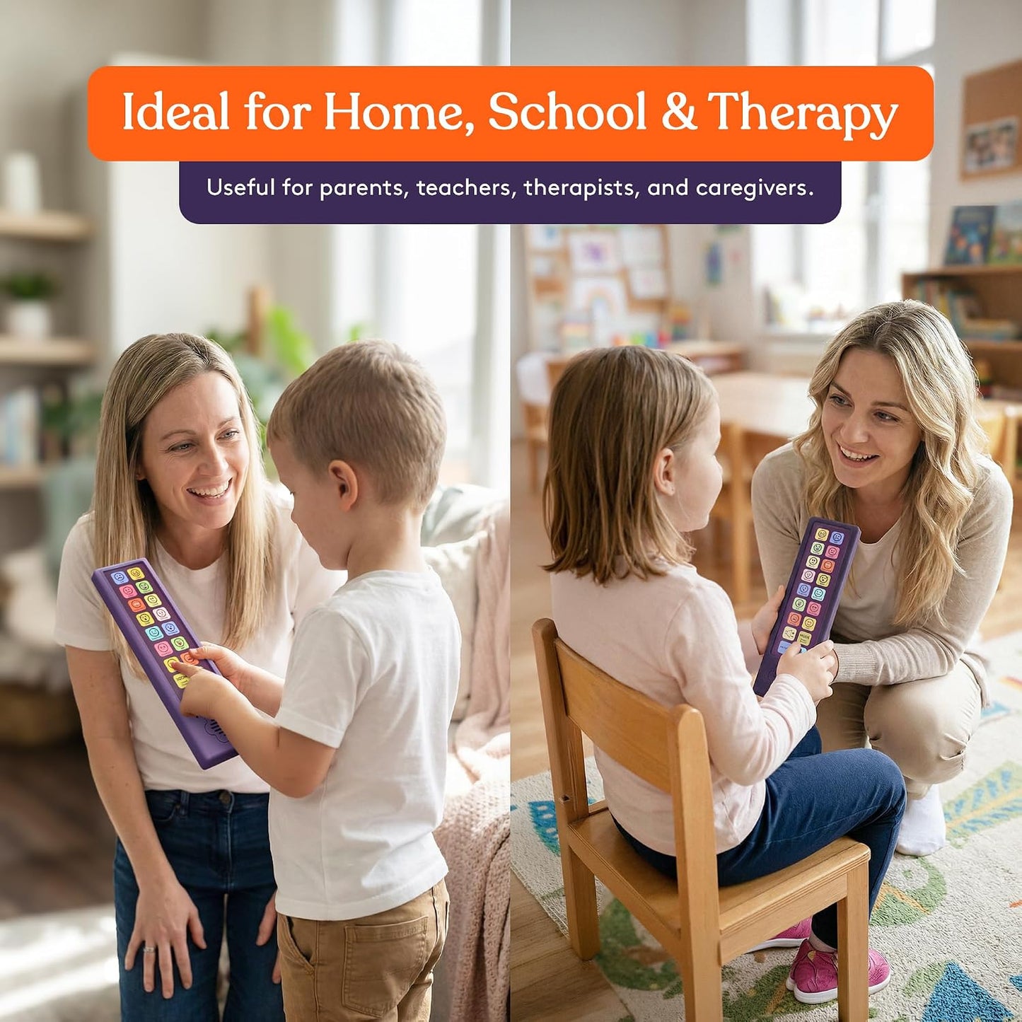 Special Supplies AAC Communication Device for Speech Therapy, Talker Buddy Communication Device for Non Verbal Kids & Adults, Talking Aids for Home or School + Travel Bag (Talker Buddy Emotion)