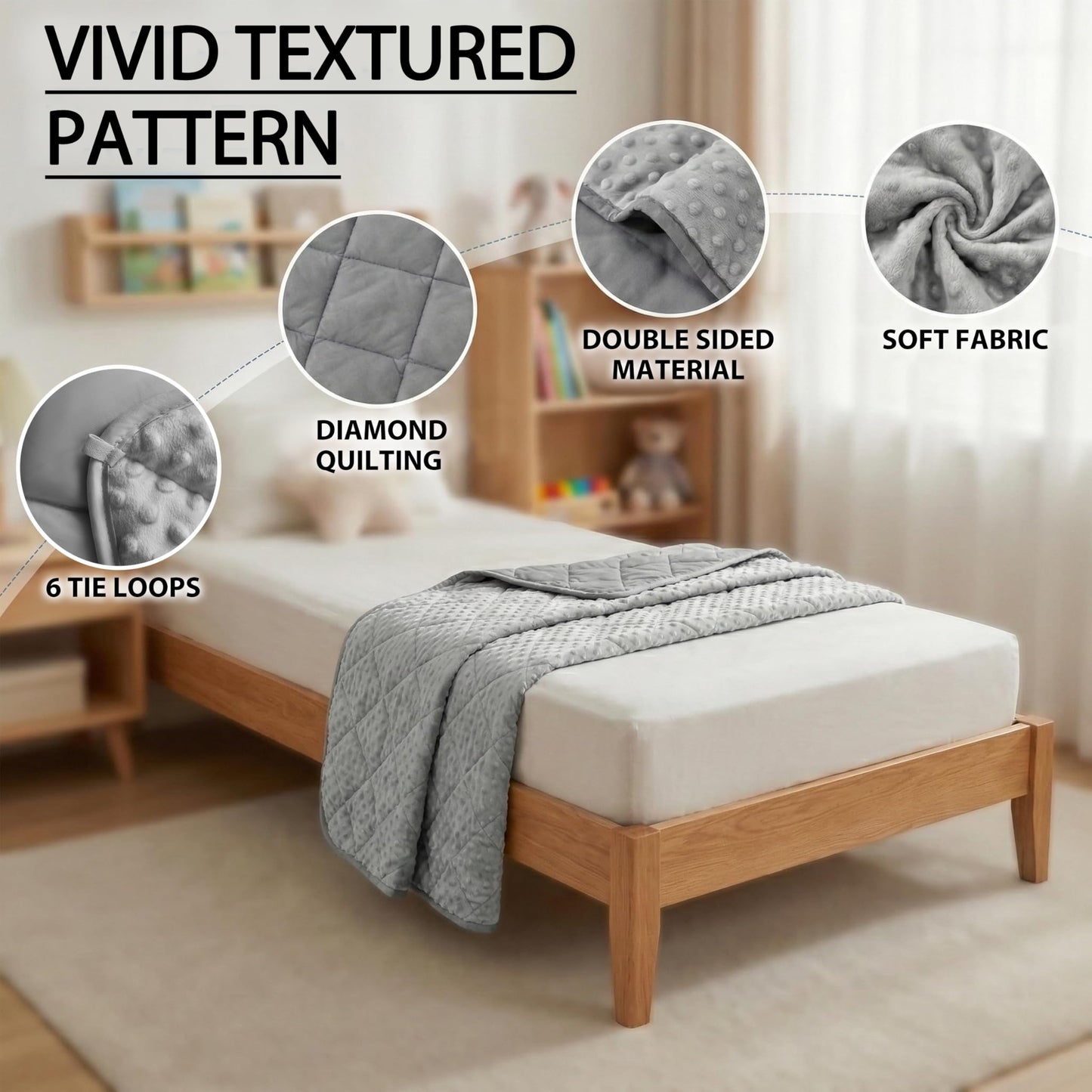 MAXTID Weighted Blanket for Kids 5lbs 36"x48" Cotton Blanket for Boys & Girls Weighted Throw Blanket Children Bedding Gifts for 3 4 5 6 7 8+ Year Old Kids Small Weighted Comfort Blanket