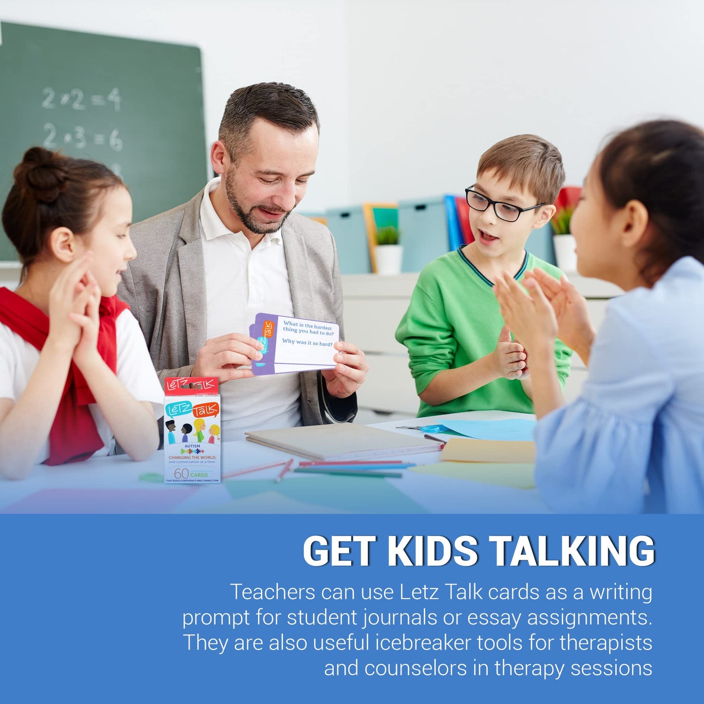 Conversation Cards for Kids with Autism or Aspergers - Learning & Education Toys, Conversation Starters, Autism Communication Cards for Kids and Adults, Therapy Tool, Stocking Stuffers