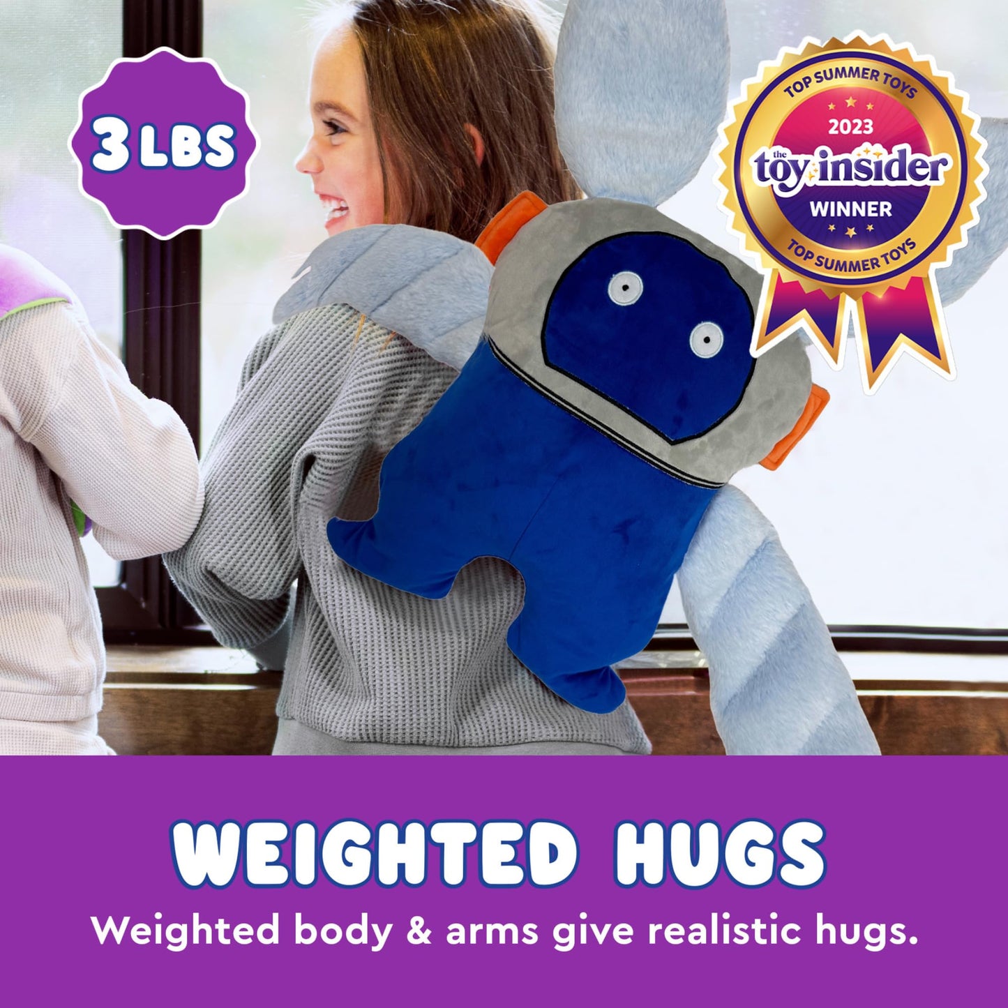 Bumpas Weighted Plush Toy - Calming Stuffed Animal, Realistic Hug, Machine Washable - Ages 3+