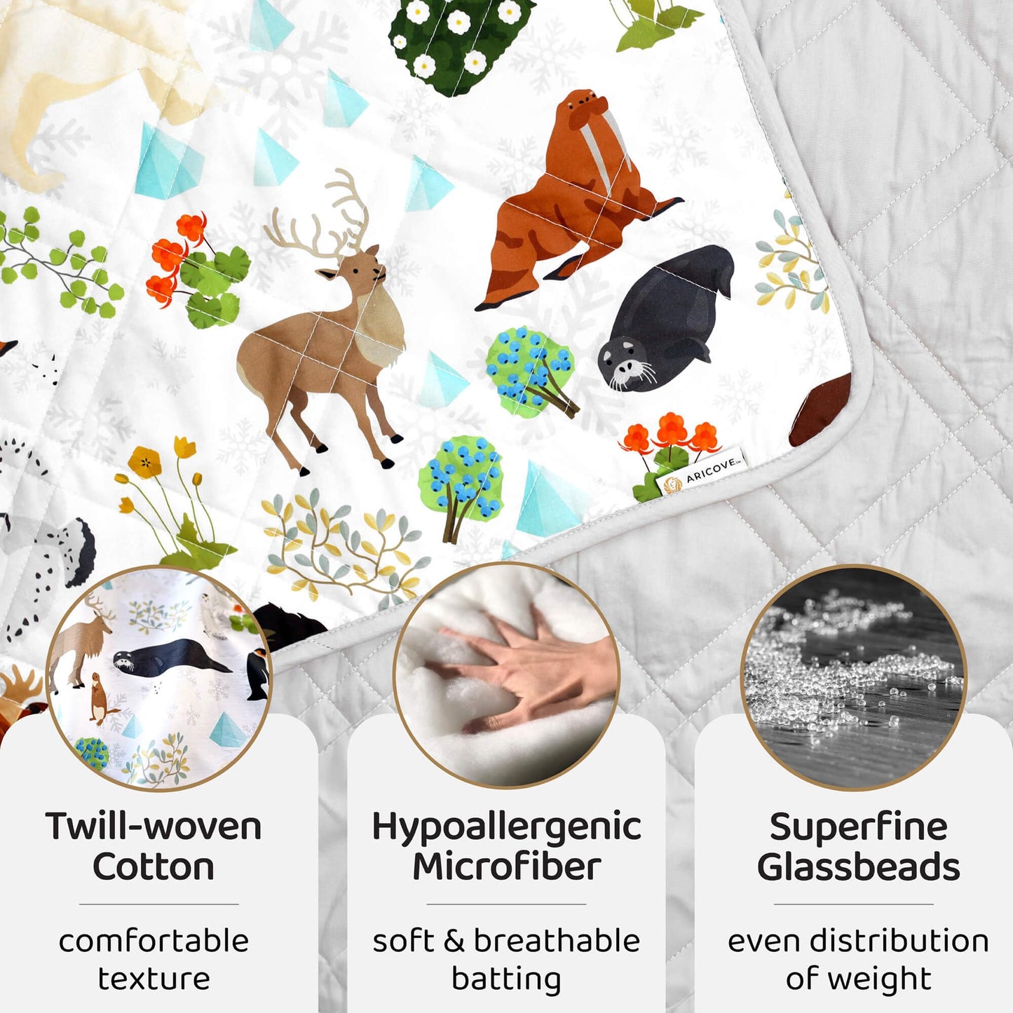 Aricove Cooling Weighted Blanket, 12 lbs, Twin Size for Adults, Luxury Heavy Blanket, Silky Soft Bamboo Viscose, 48x72 inches, Machine Washable, White