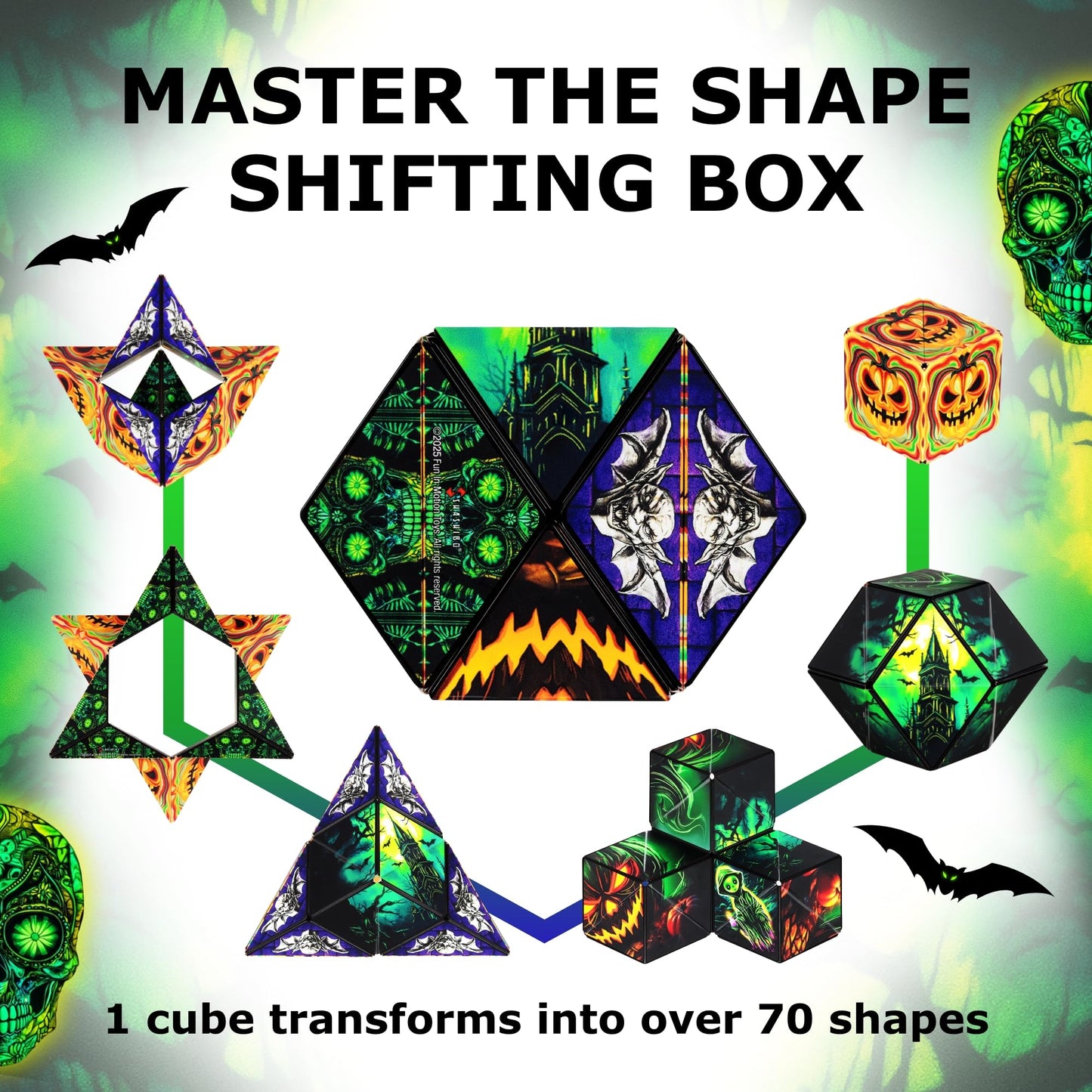 Shashibo Sensory Fidget Toy for Adults & Kids, Stress Relief Fidget Toy for Adults, Teens & Kids, Cool Fidget Toys for Desk, Classroom Must Have, Sensory Shape Shifting Cube, 100+ Possible Shapes