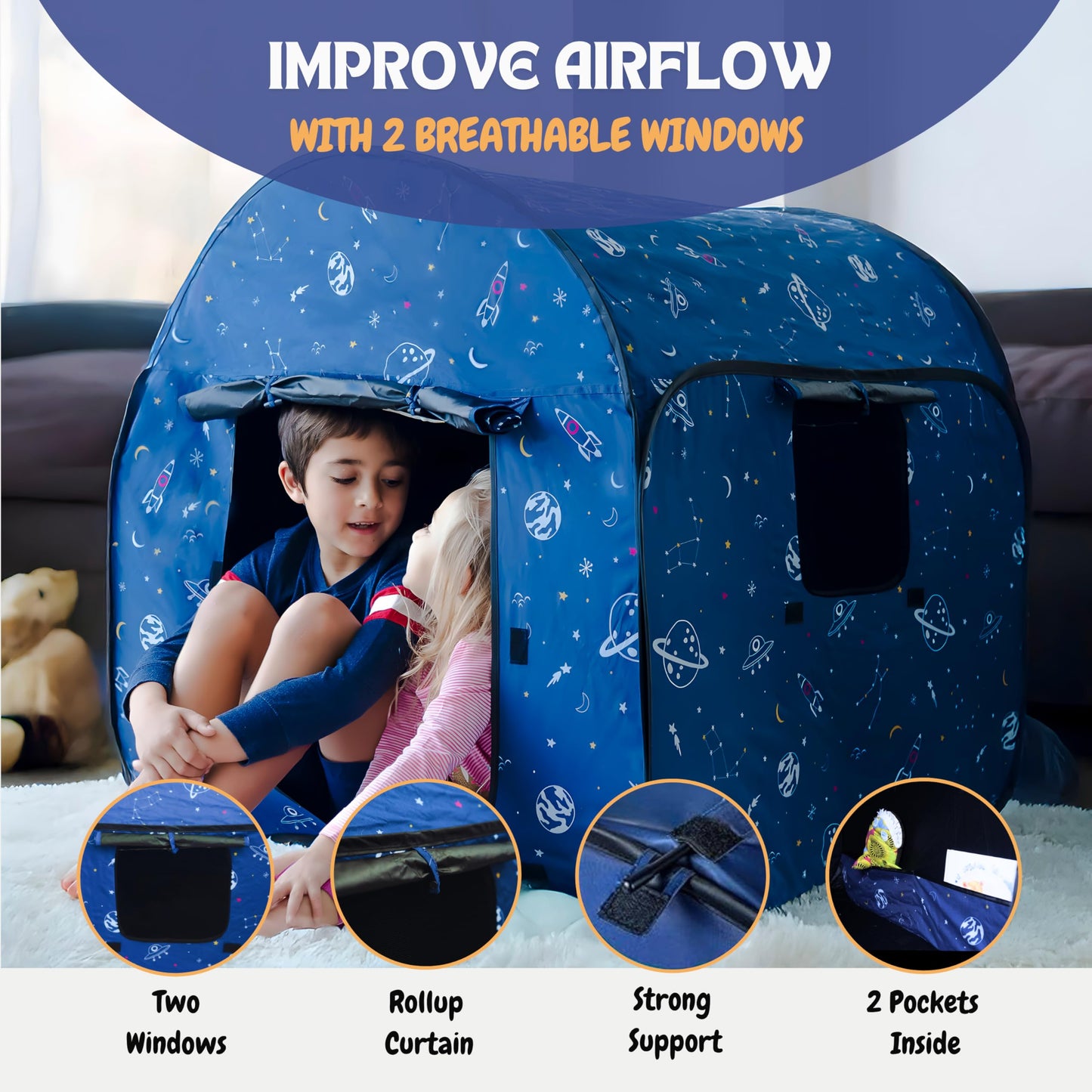 Sensory Tent for Autism & Calm Down Space (LED Blackout)