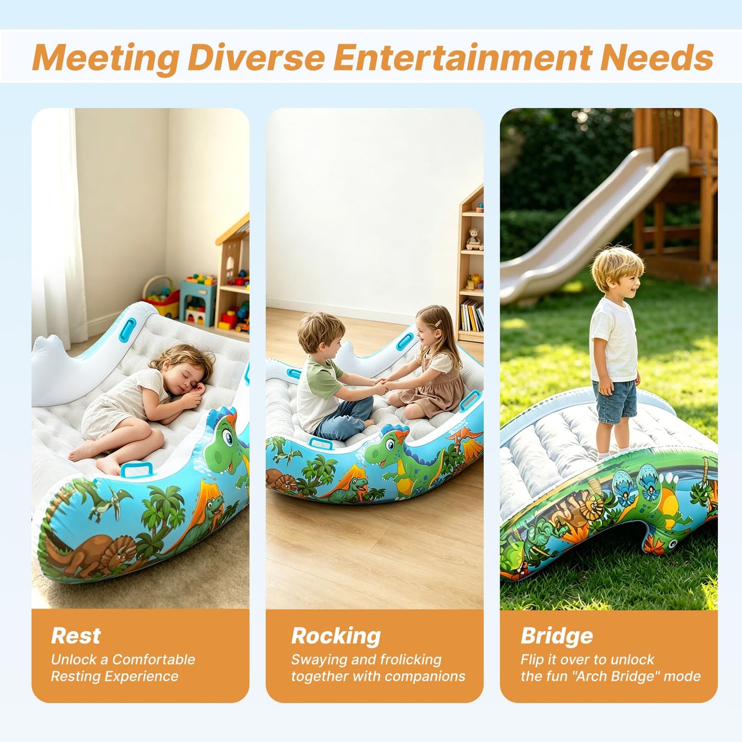 Sensory Inflatable Rocking Chair-Toddler Inflatable Rocking Chair for Sensory Needs, ADHD & Calming, Built in dual function air pump, Autism Sensory Products for Sensory Room, Ideal Gift for BoysGirls