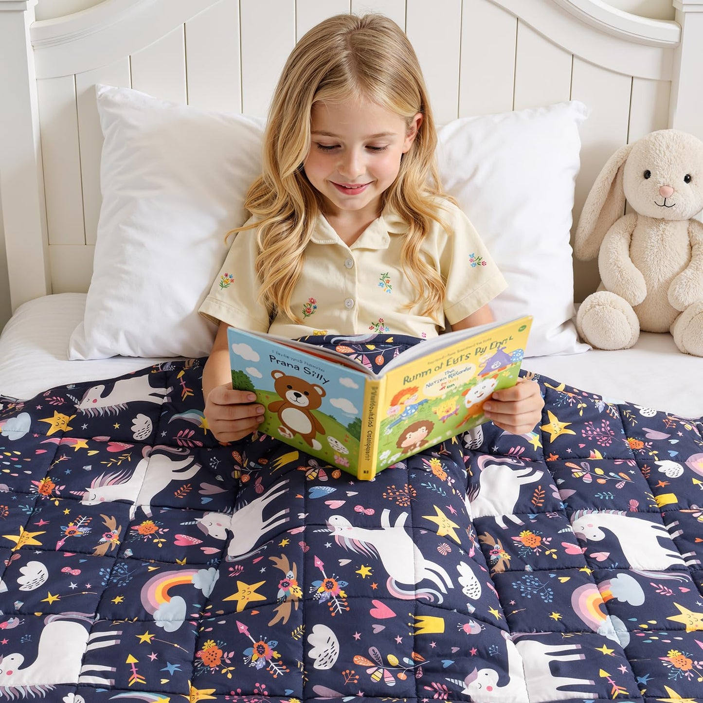 Kivik Weighted Blanket 3lbs, Blue Dinosaur Weighted Blankets, Cute Small Weighted Blankets 3 Pounds, Washable Soft Heavy Blanket Throw for All-Season, 36x48 Inches Blue