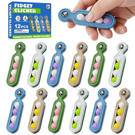Fidget Toys Adults Stress Relief: 4 Pack Quiet Desk Fidget Clicker for ADHD Focus & Stress Relief, Sensory Desk Toy for Office, Meetings, Work, Travel