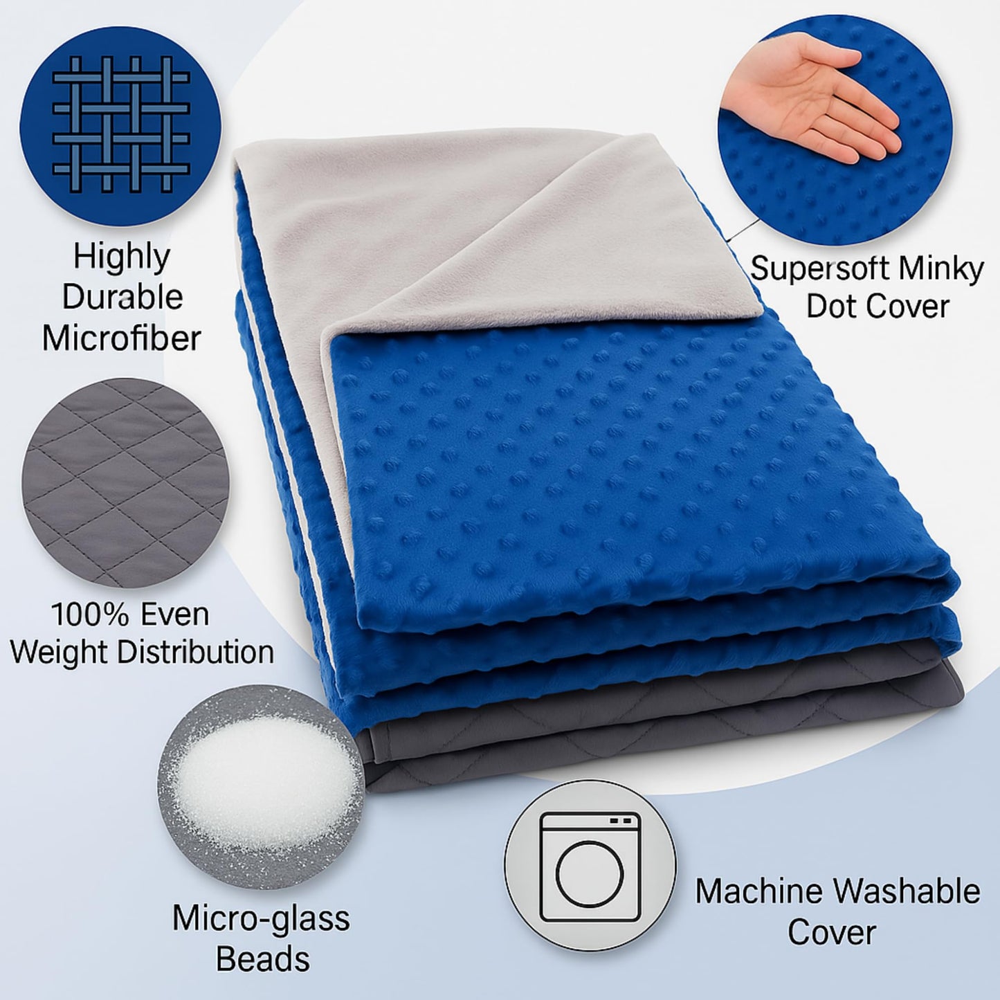 hazli Super-Soft Kids Weighted Blanket 5 Pounds - Weighted Blanket for Kids - Easy to Clean, Washable Minky Cover - 36x48 Inches 5lbs Child - Small Heavy Blanket for Girls and Boys