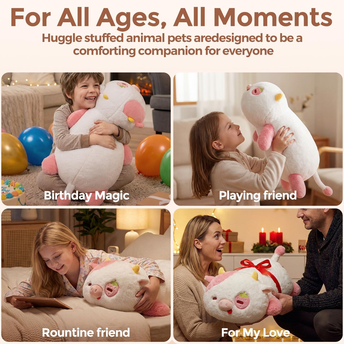 Mewaii Mom's Choice Award | 4 lbs Weighted Stuffed Animals Highland Cow - 23" Heavy Weighted Plush & Stuffy - Realistic Scottish Cow Plushy Gift for Kids & Adults - Large Cuddly Weighted Cow Toy