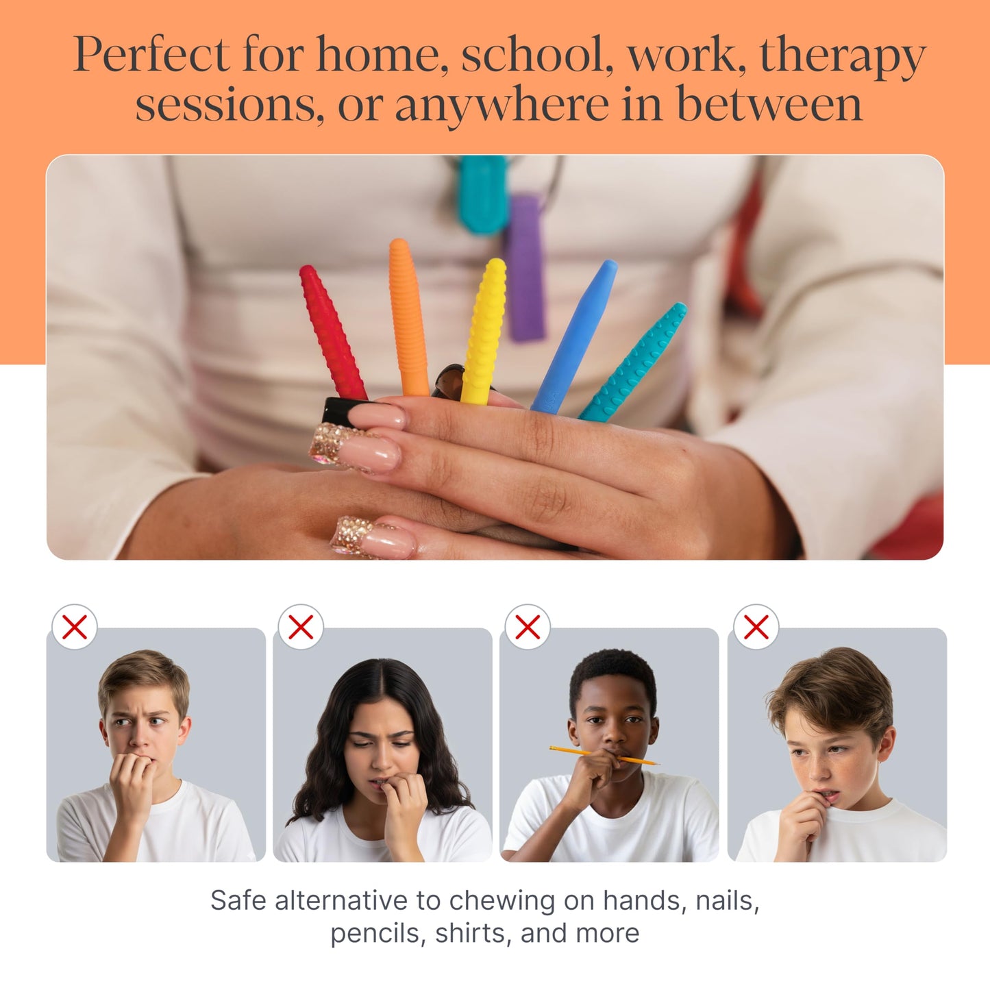 ARK Chewth Pick® Chewable "Toothpicks", Sensory Toys for Teens and Adults, Chewy Fidget for Autism, ADHD, SPD, Anxiety, Medical-Grade Chew Tools, Smooth, Pack of 3 (Ice Pack Combo)