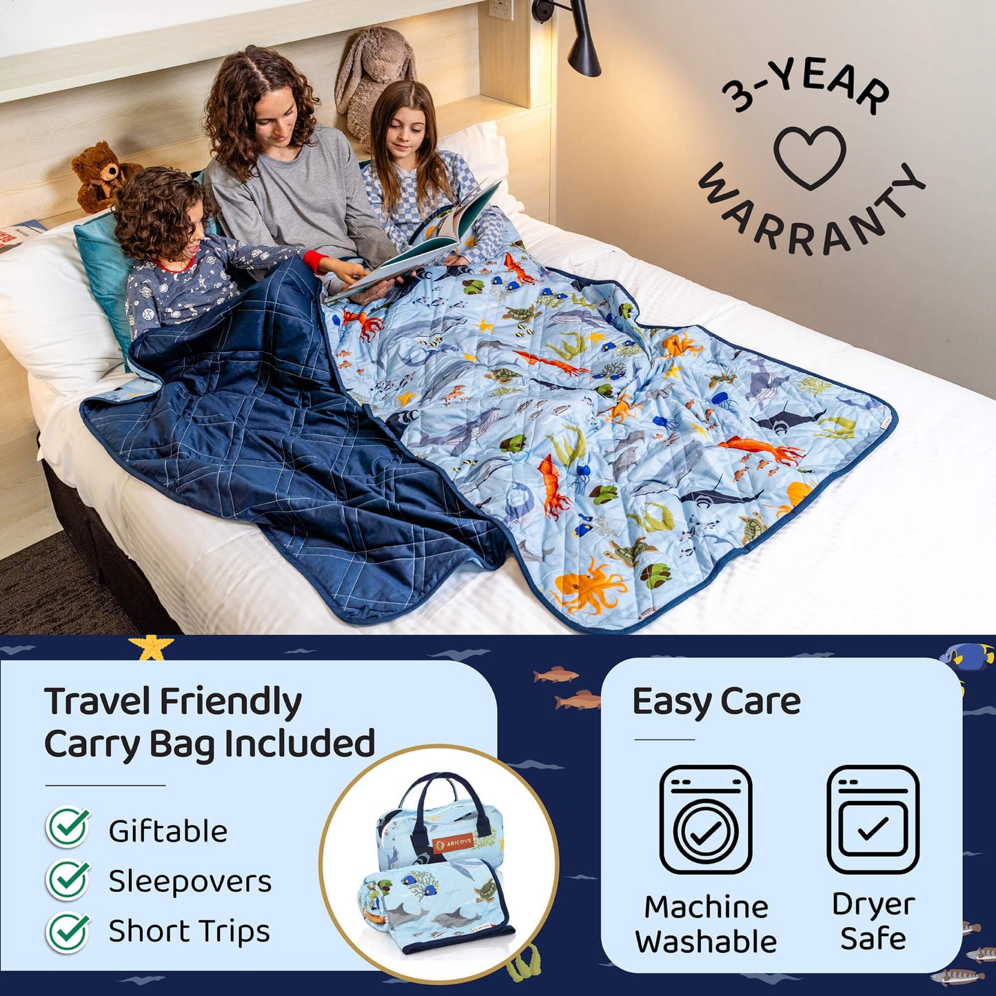 Weighted Blanket for Sensory Calm & Deep Sleep (Cooling Bamboo)