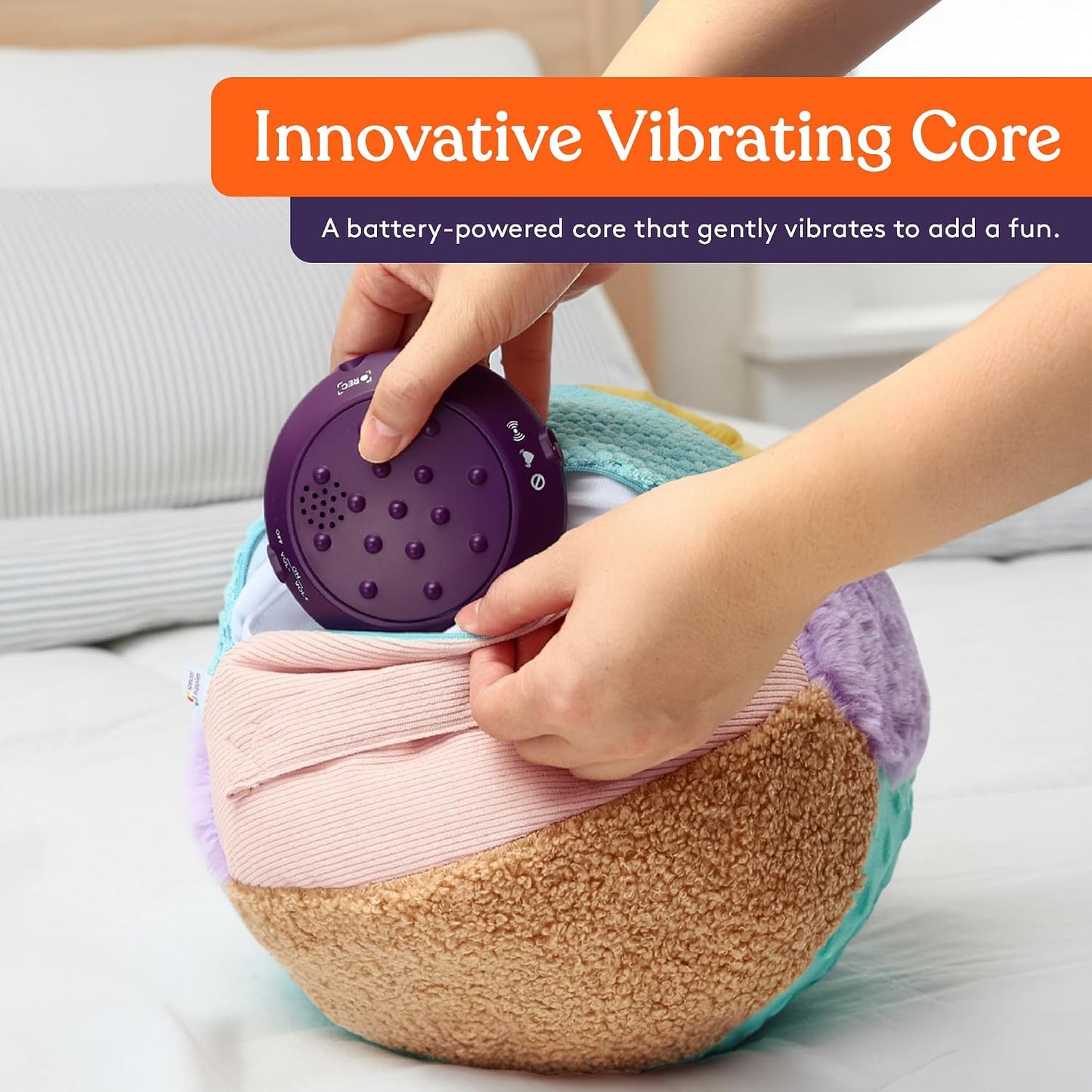 Special Supplies Sensory Vibrating Weighted Pillow for Kids and Adults – Soft Velvet Cover with Textured Therapy Stimulation, Calming Relaxation, 3 Vibration Modes, Music & Voice Recording (3 LB)