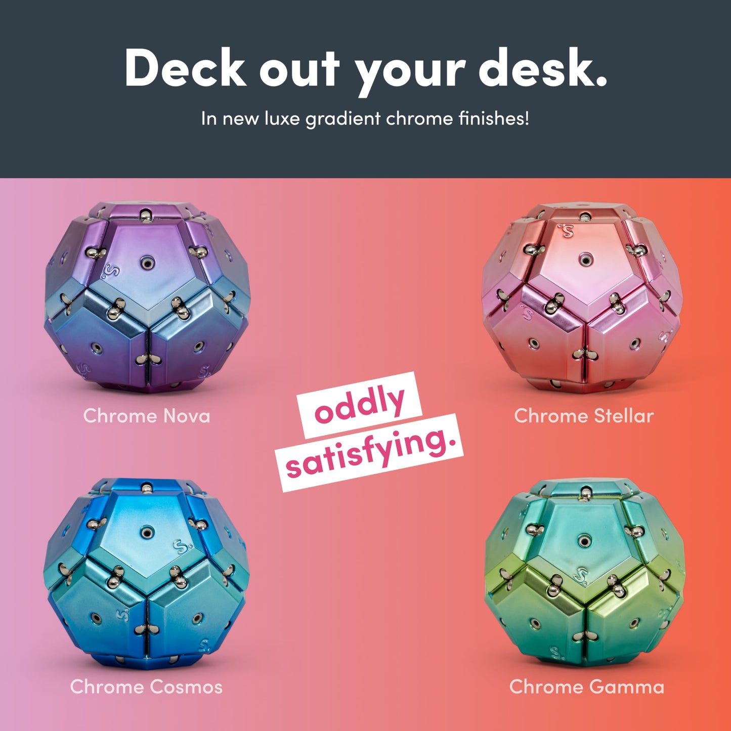 Speks Geode Magnetic Fidget Toy | Sensory Desk Toy for Adults & Teens 14+ | Stress Relief Gift | Sphere, Cool