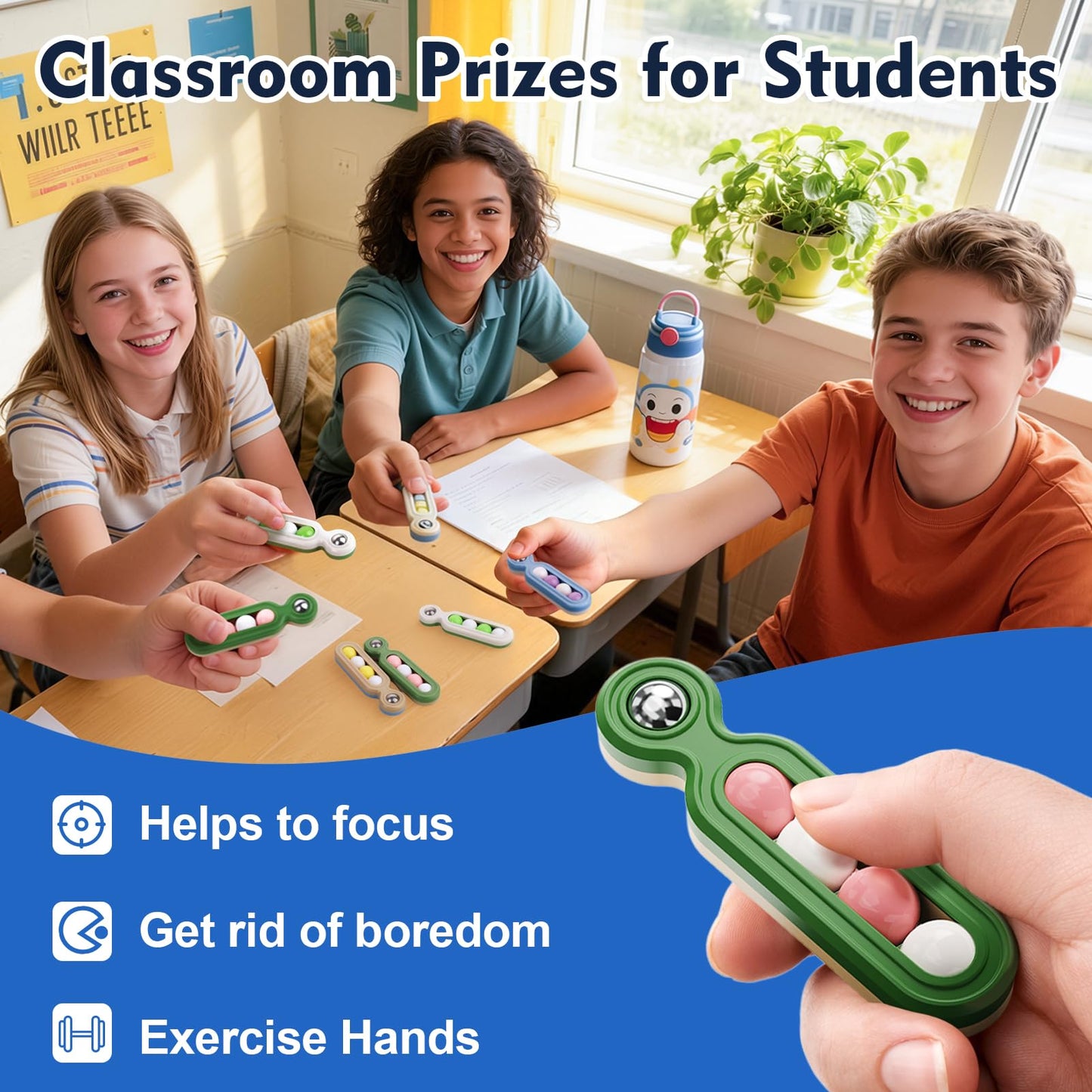 Fidget Toys Adults Stress Relief: 4 Pack Quiet Desk Fidget Clicker for ADHD Focus & Stress Relief, Sensory Desk Toy for Office, Meetings, Work, Travel