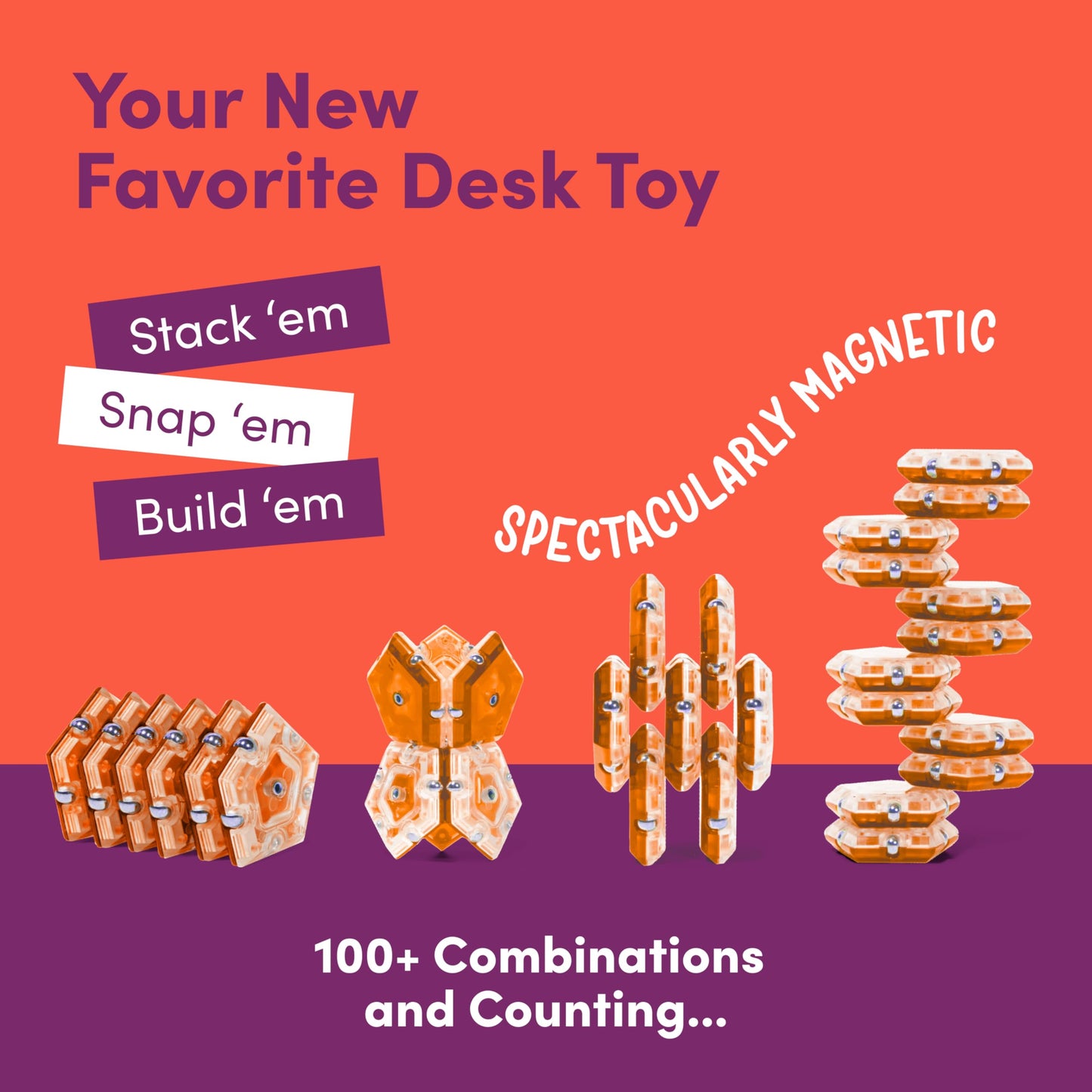 Speks Geode Magnetic Fidget Toy | Sensory Desk Toy for Adults & Teens 14+ | Stress Relief Gift | Sphere, Cool