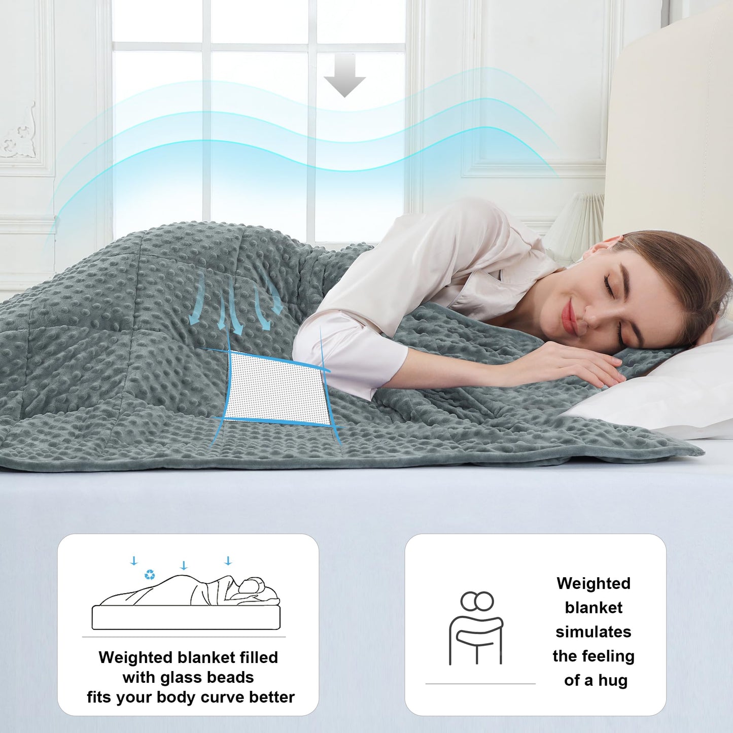 Alomidds Weighted Blanket, Luxury Velvet Weighted Blankets for Kids,Warm and Breathable Soft and Comfort Minky, Cute Heavy Blanket with Premium Glass Beads (41"x60" 7LBS, Purple)