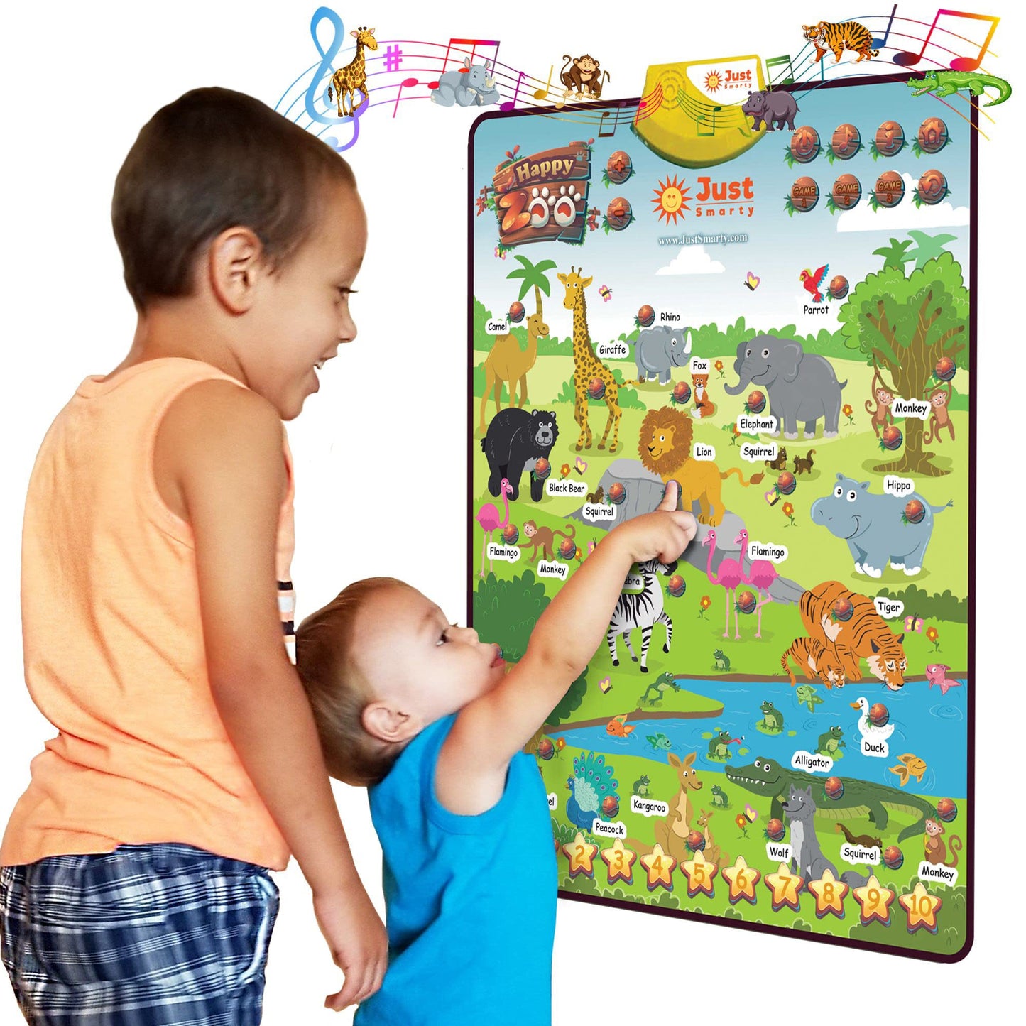 Just Smarty Interactive Alphabet Wall Chart, Blue | ABCs & 123s Learning for Toddlers 1-5, Educational Gift for Ages 1-5, Speech Therapy, Autism Toys