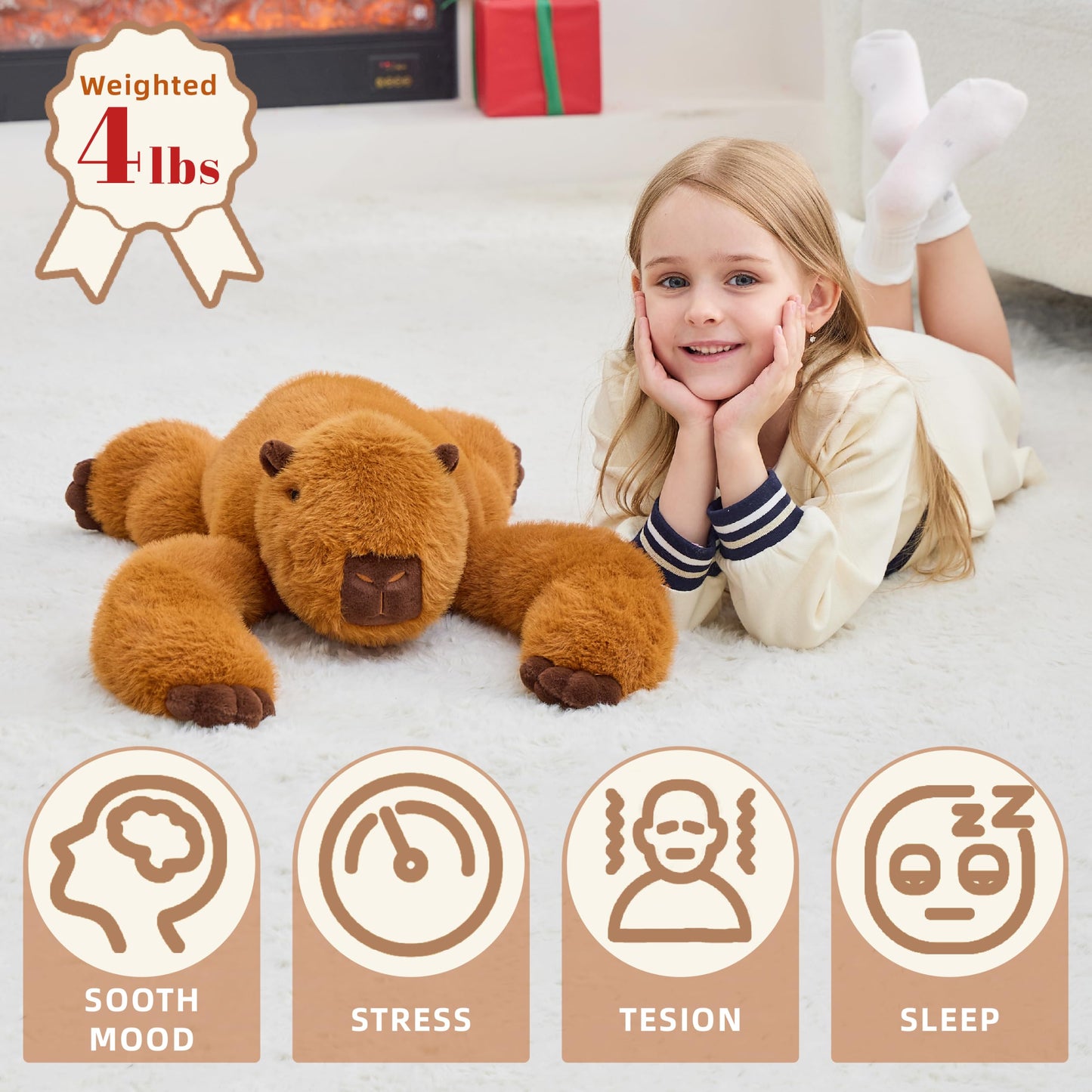 Weighted Sloth Stuffed Animal – 25 Inch, 4 lbs Plush Lying Toy for Kids and Adults – Soft and Cozy Weighted Companion for Bedtime, Gifting, and Everyday Comfort