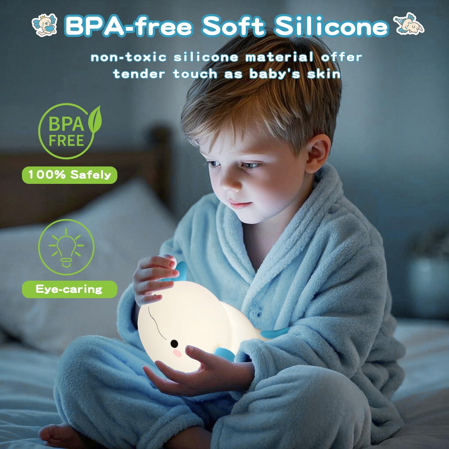FAMIDUO Capybara Night Light for Kids,Safe Squishy Silicone Nursery Light with Timer,Dimmable & Rechargeable Touch Bedside Lamp, Cute Capybara Gifts for Boys Girls Toddlers, Baby & Kids Room Decor