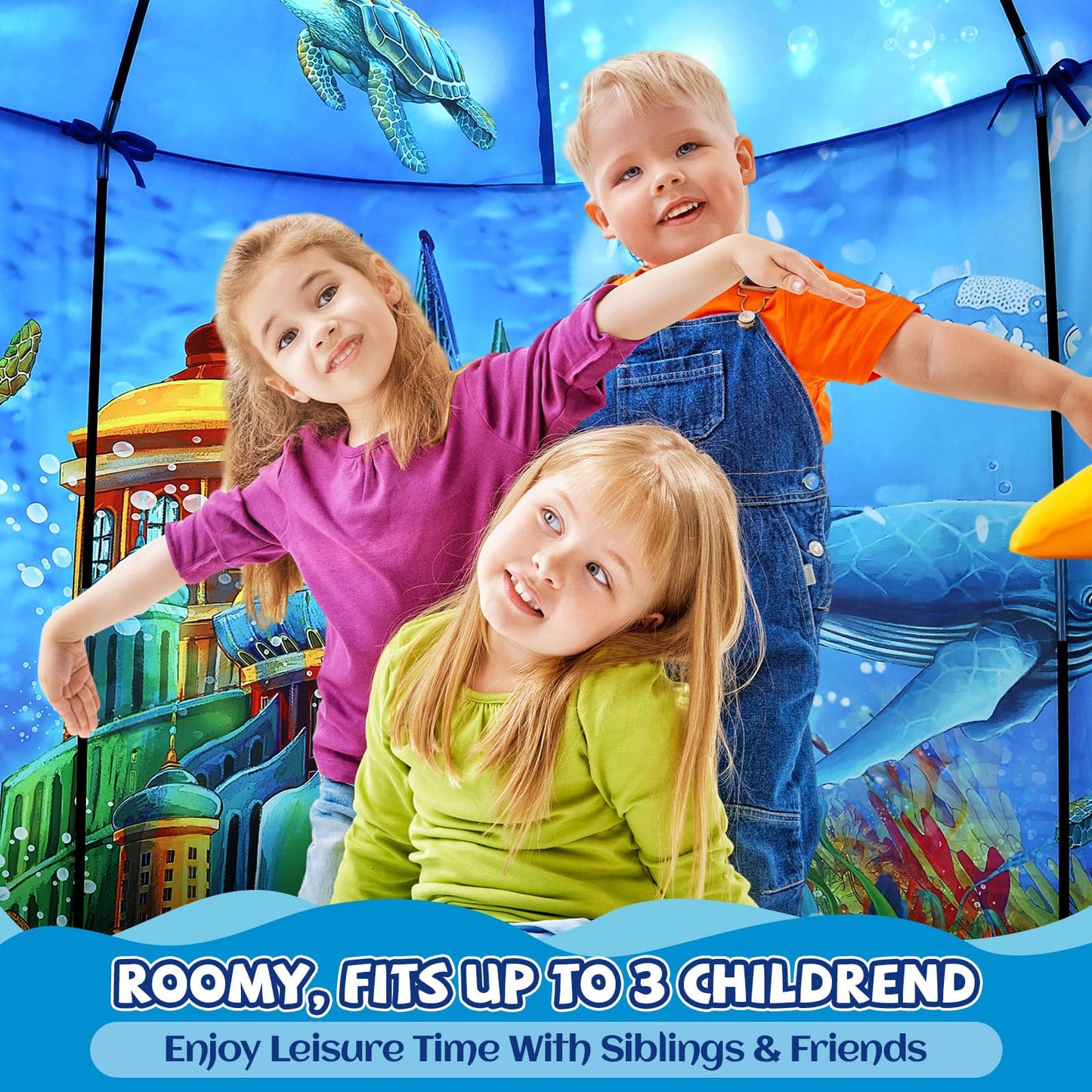 Kaivee Space World Play Tent Pop Up Kids Indoor Sensory Playhouse Children Foldable Kids Tent for Boys Girls Toddler as 3 4 5 6 7 Years Gift as Birthday Christmas Toys