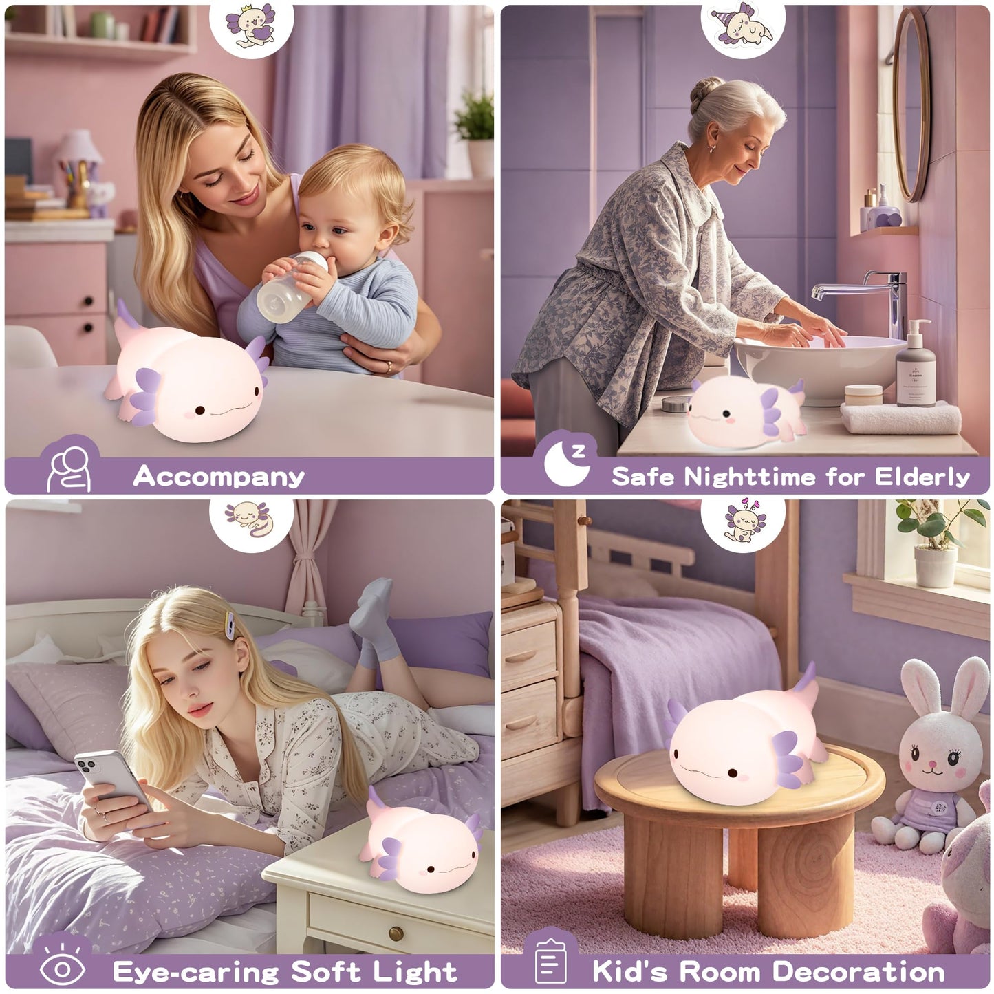 FAMIDUO Capybara Night Light for Kids,Safe Squishy Silicone Nursery Light with Timer,Dimmable & Rechargeable Touch Bedside Lamp, Cute Capybara Gifts for Boys Girls Toddlers, Baby & Kids Room Decor