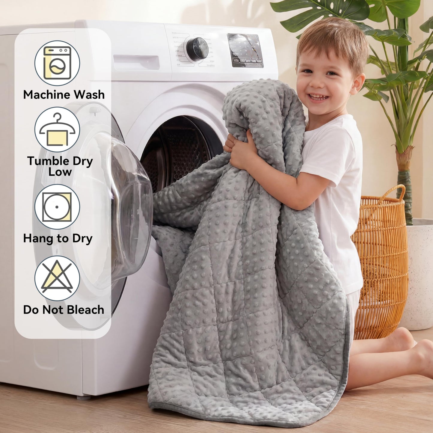 MAXTID Weighted Blanket for Kids 5lbs 36"x48" Cotton Blanket for Boys & Girls Weighted Throw Blanket Children Bedding Gifts for 3 4 5 6 7 8+ Year Old Kids Small Weighted Comfort Blanket