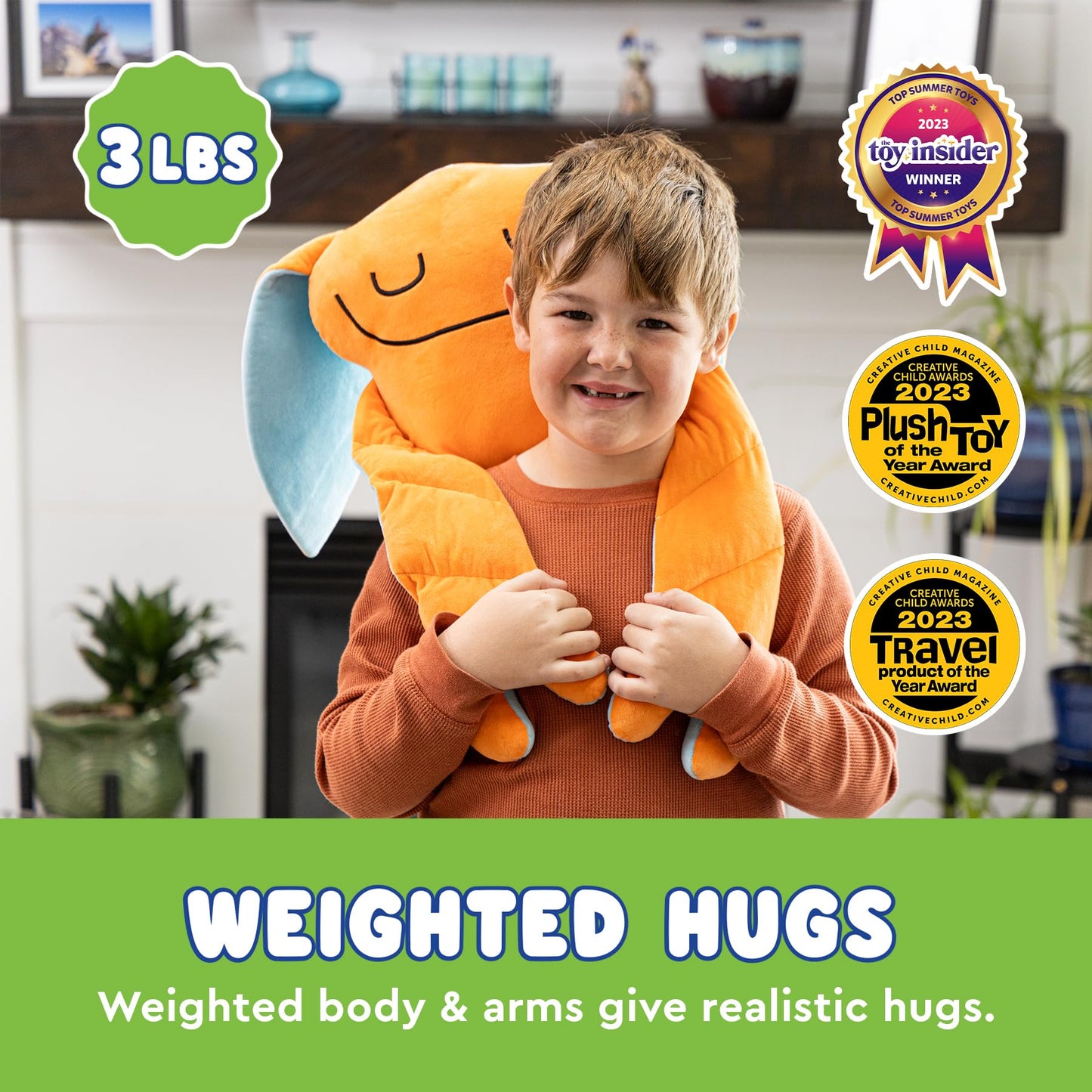 Bumpas Weighted Plush Toy - Calming Stuffed Animal, Realistic Hug, Machine Washable - Ages 3+