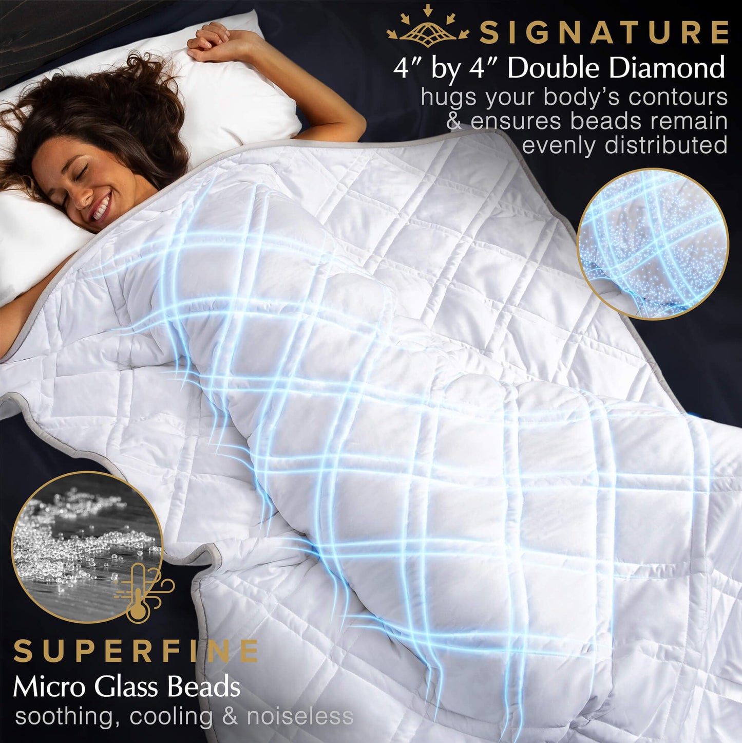 Weighted Blanket for Sensory Calm & Deep Sleep (Cooling Bamboo)