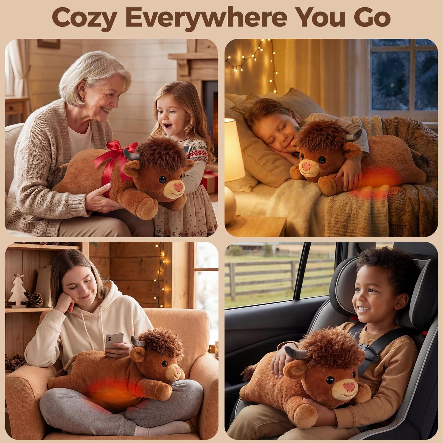 Mewaii Weighted Stuffed Animals 5 lbs Adjustable, Heated & Coolable 23 Inch Plush for Realistic Hug, Microwavable Removable Inner Pad, Cat Gifts for Adults & Kids (Black)