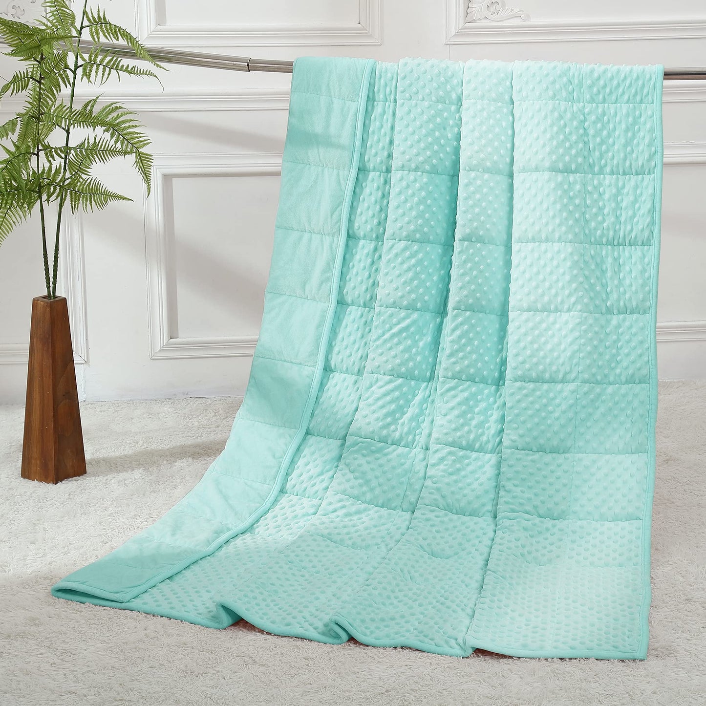 Alomidds Weighted Blanket, Luxury Velvet Weighted Blankets for Kids,Warm and Breathable Soft and Comfort Minky, Cute Heavy Blanket with Premium Glass Beads (41"x60" 7LBS, Purple)