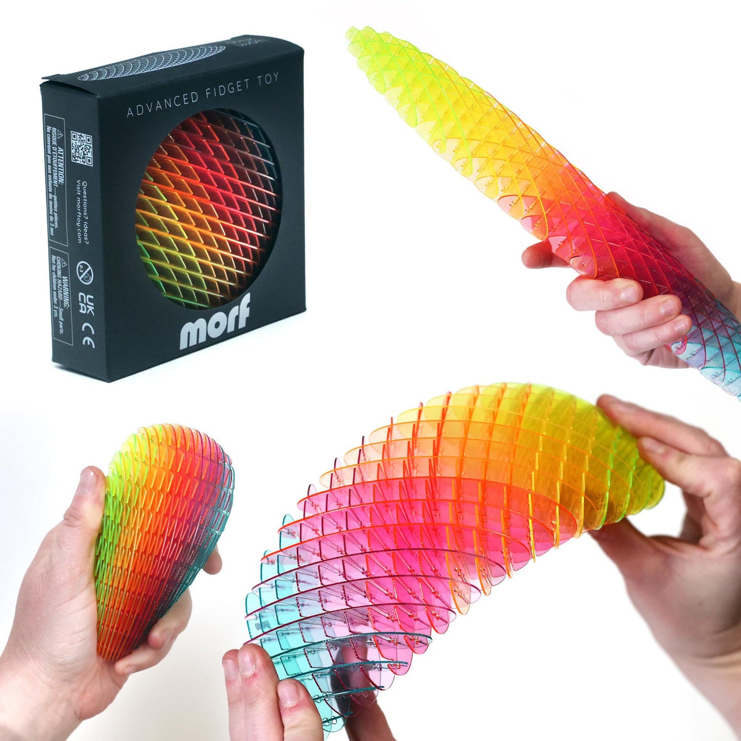 Morf Fidget Worm Toy - Flexible 3D Sensory Slug Figgy Toy for Kids, Teens, and Adults – Stretchy, Quiet, Stress and Anxiety Relief, Focus - For Play, School, Work Gifts, Great For Classroom and Office